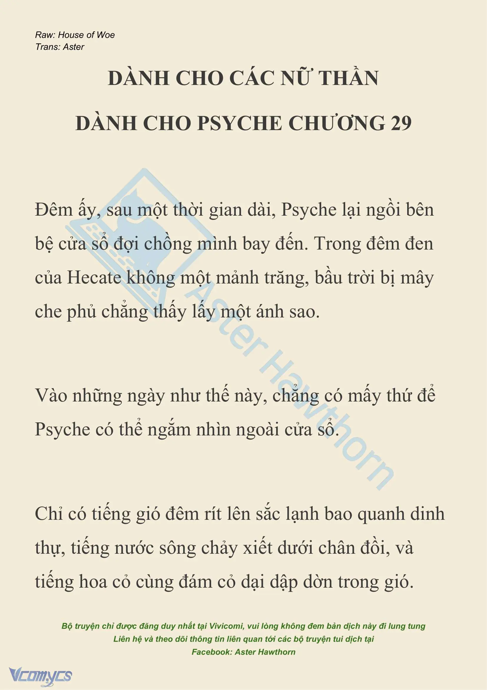[NOVEL] Dành Cho Các Nữ Thần: Dành cho Psyche Chapter 29 - Trang 2