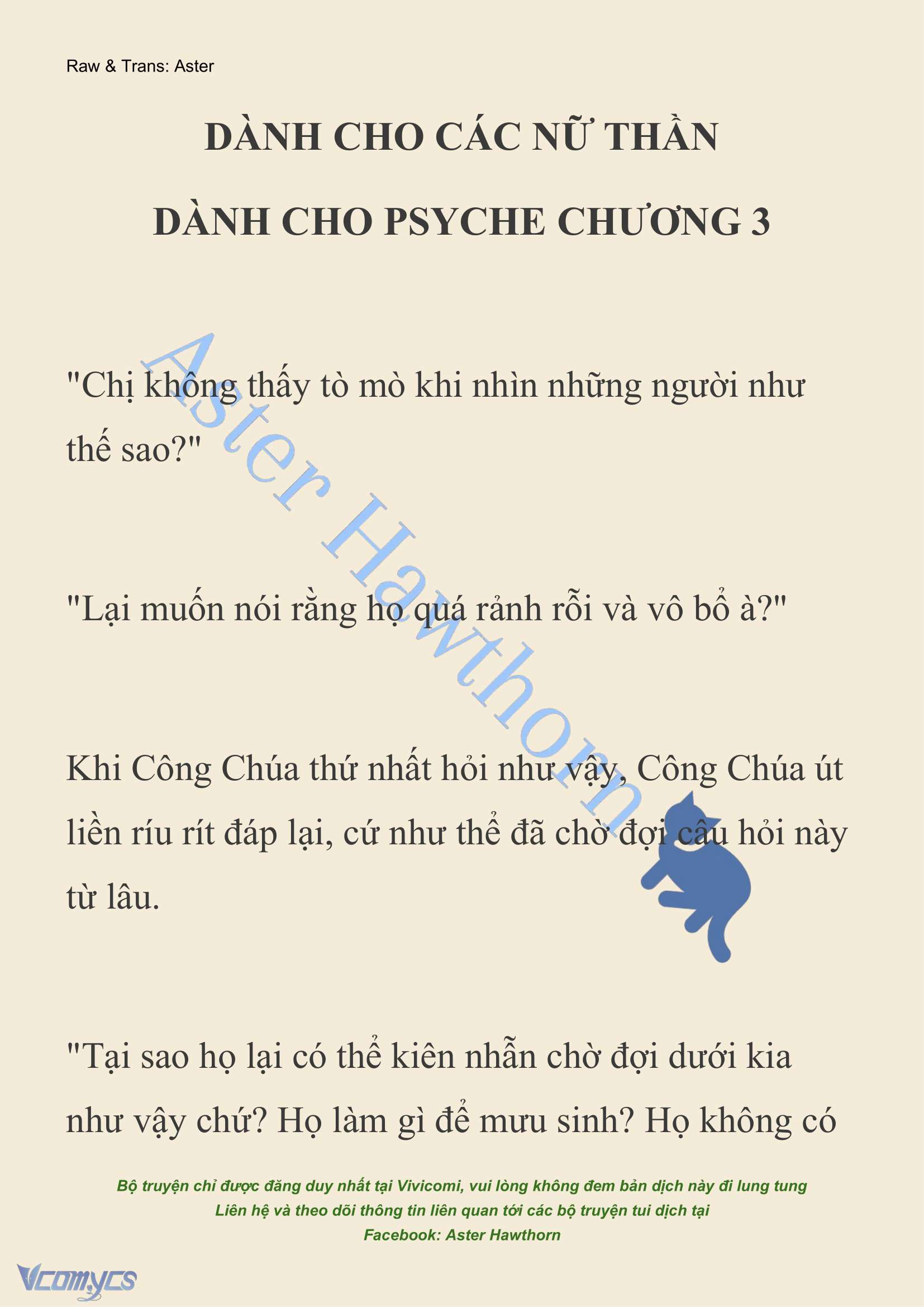[NOVEL] Dành Cho Các Nữ Thần: Dành cho Psyche Chapter 3 - Trang 3