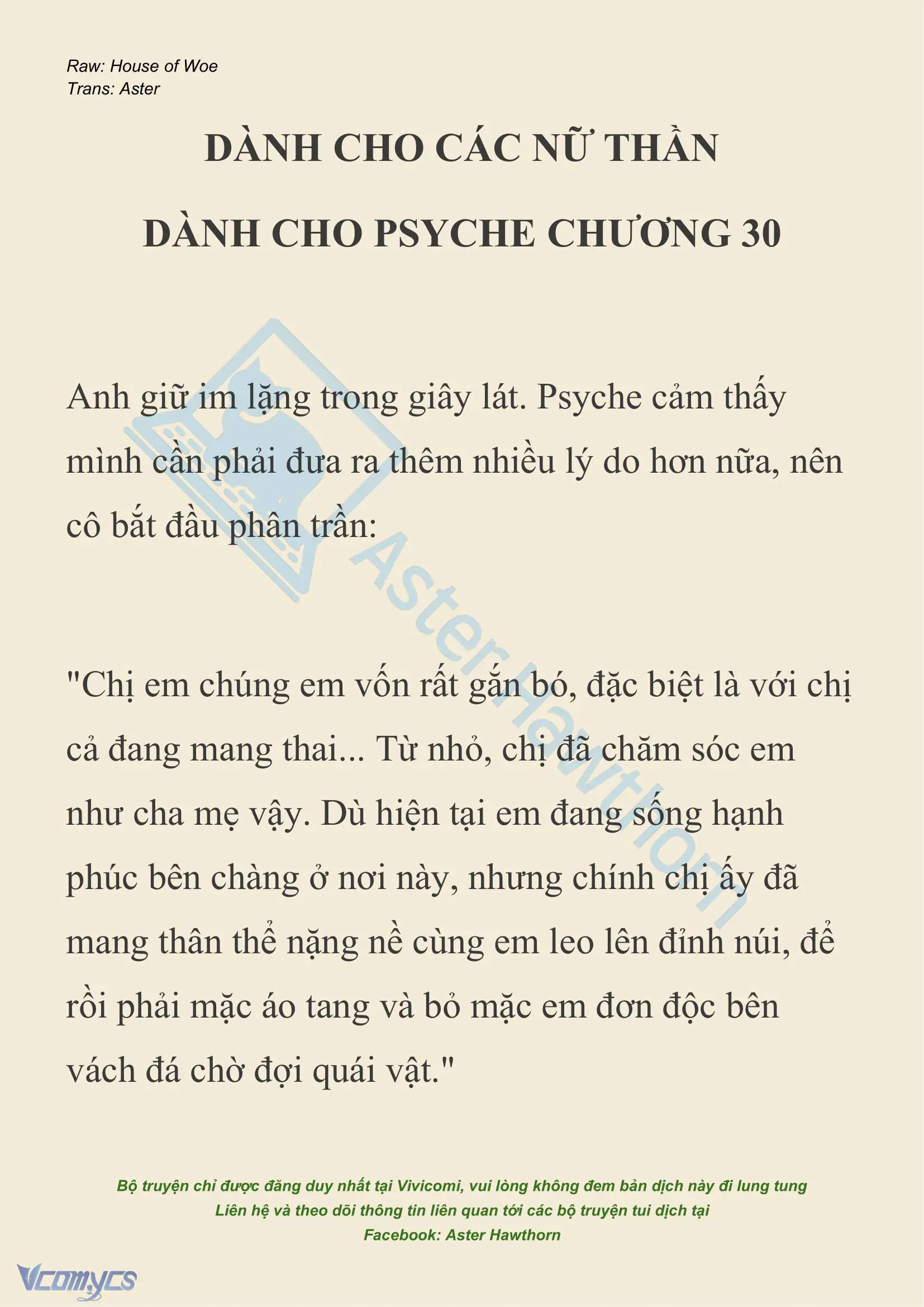 [NOVEL] Dành Cho Các Nữ Thần: Dành cho Psyche Chapter 30 - Trang 2