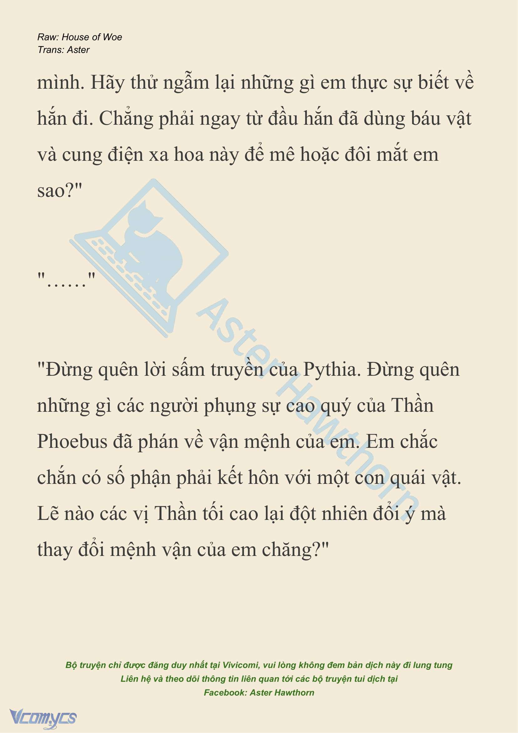 [NOVEL] Dành Cho Các Nữ Thần: Dành cho Psyche Chapter 34 - Trang 5