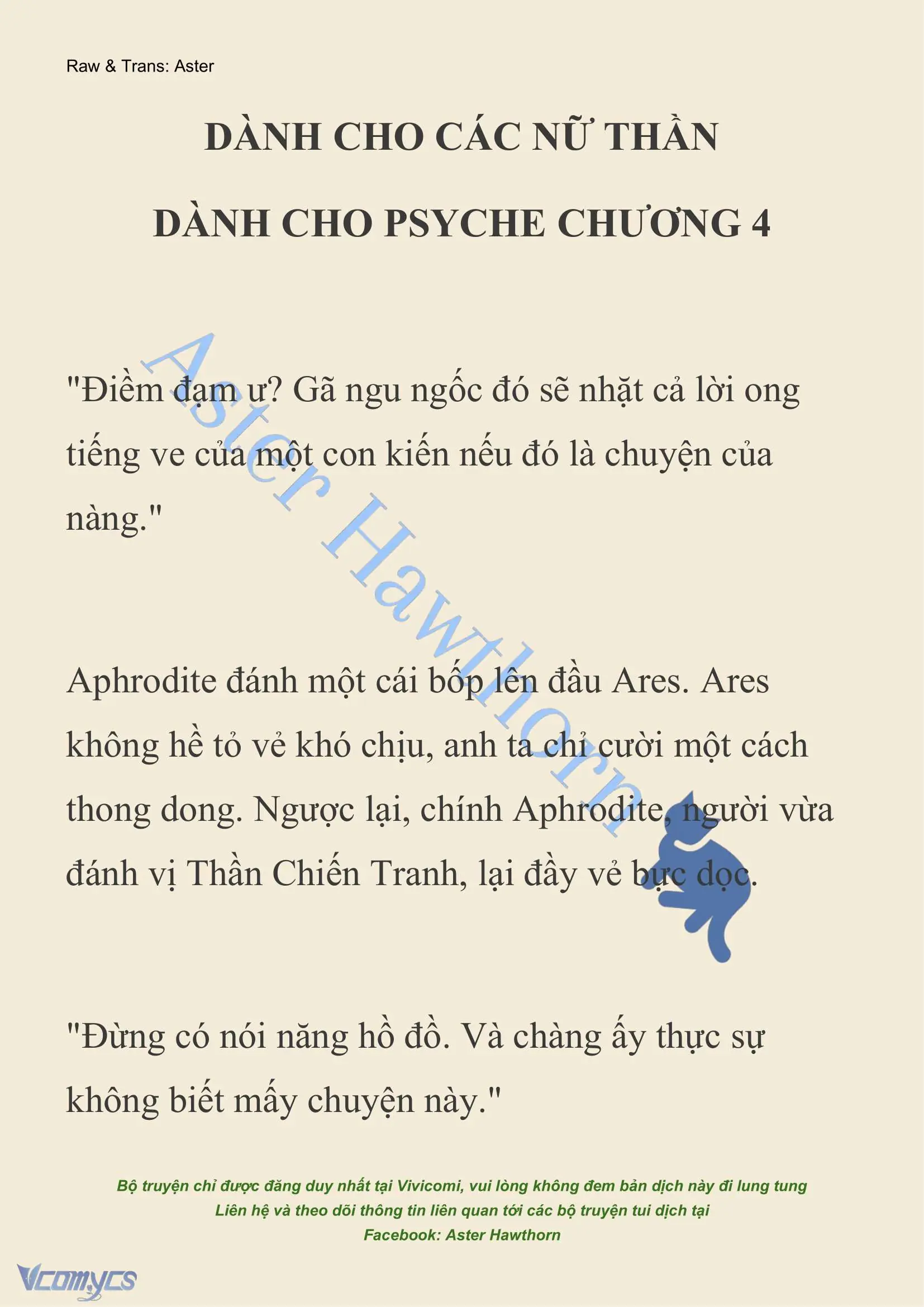 [NOVEL] Dành Cho Các Nữ Thần: Dành cho Psyche Chapter 4 - Trang 3
