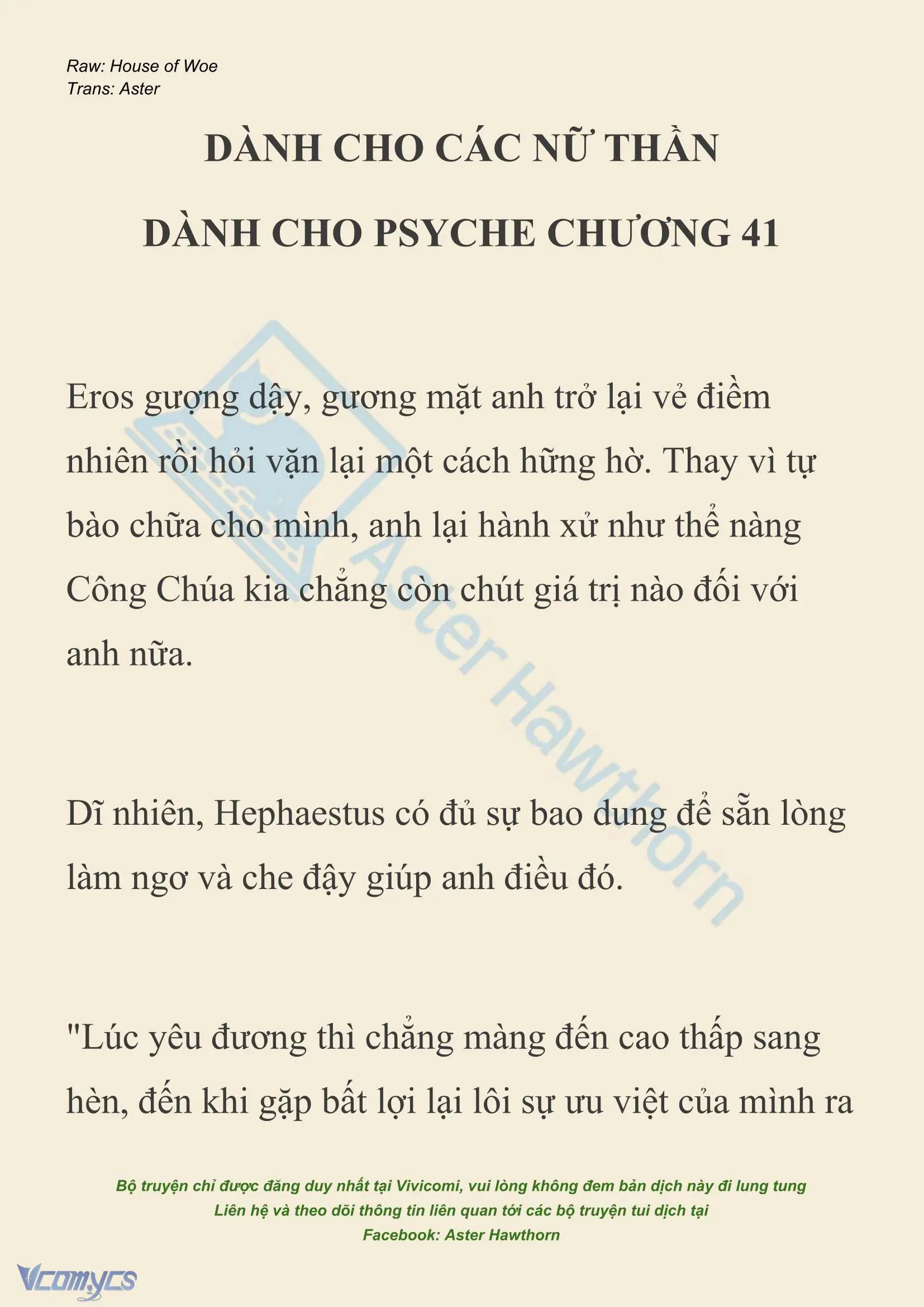 [NOVEL] Dành Cho Các Nữ Thần: Dành cho Psyche Chapter 41 - Trang 2