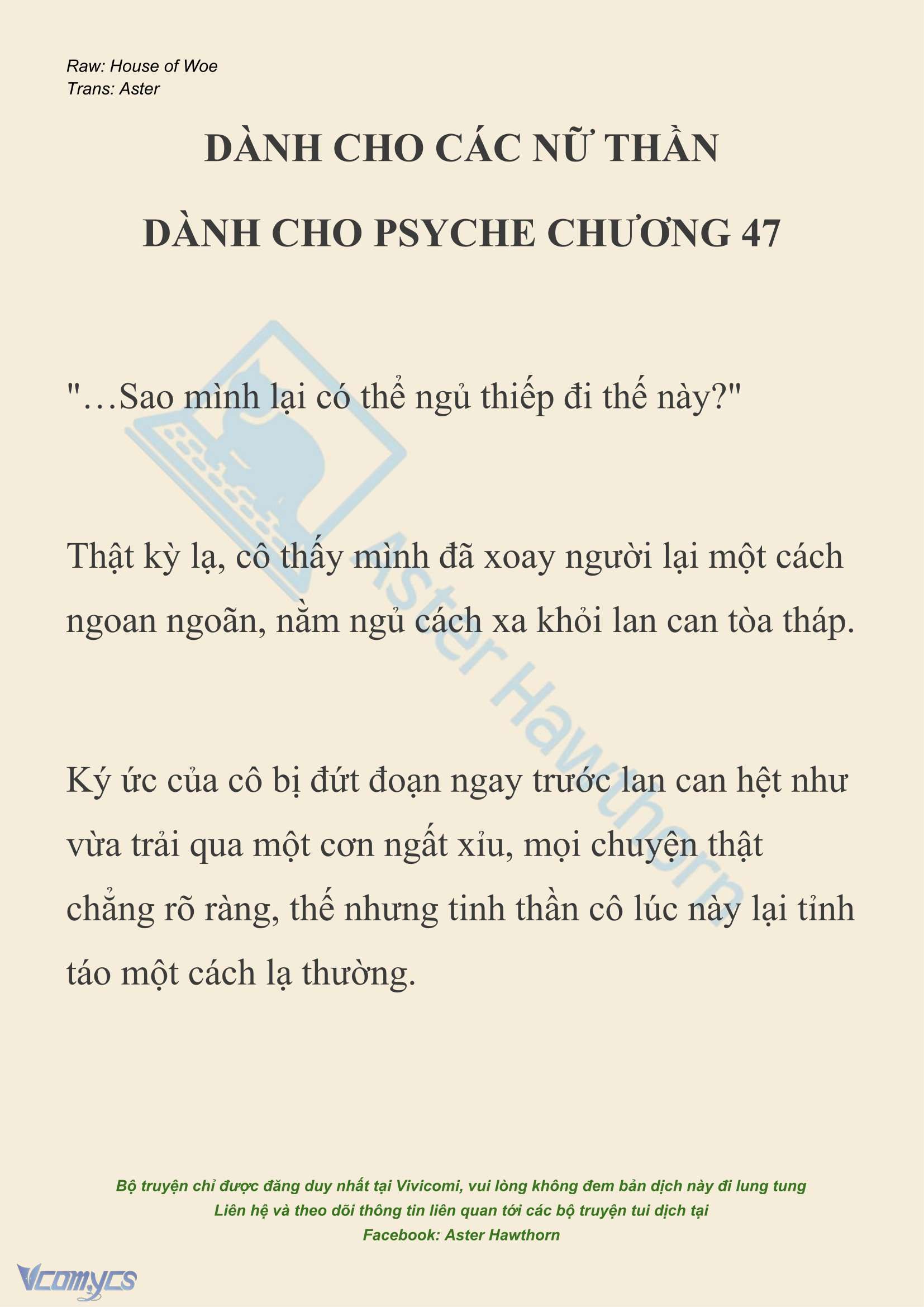 [NOVEL] Dành Cho Các Nữ Thần: Dành cho Psyche Chapter 47 - Trang 2