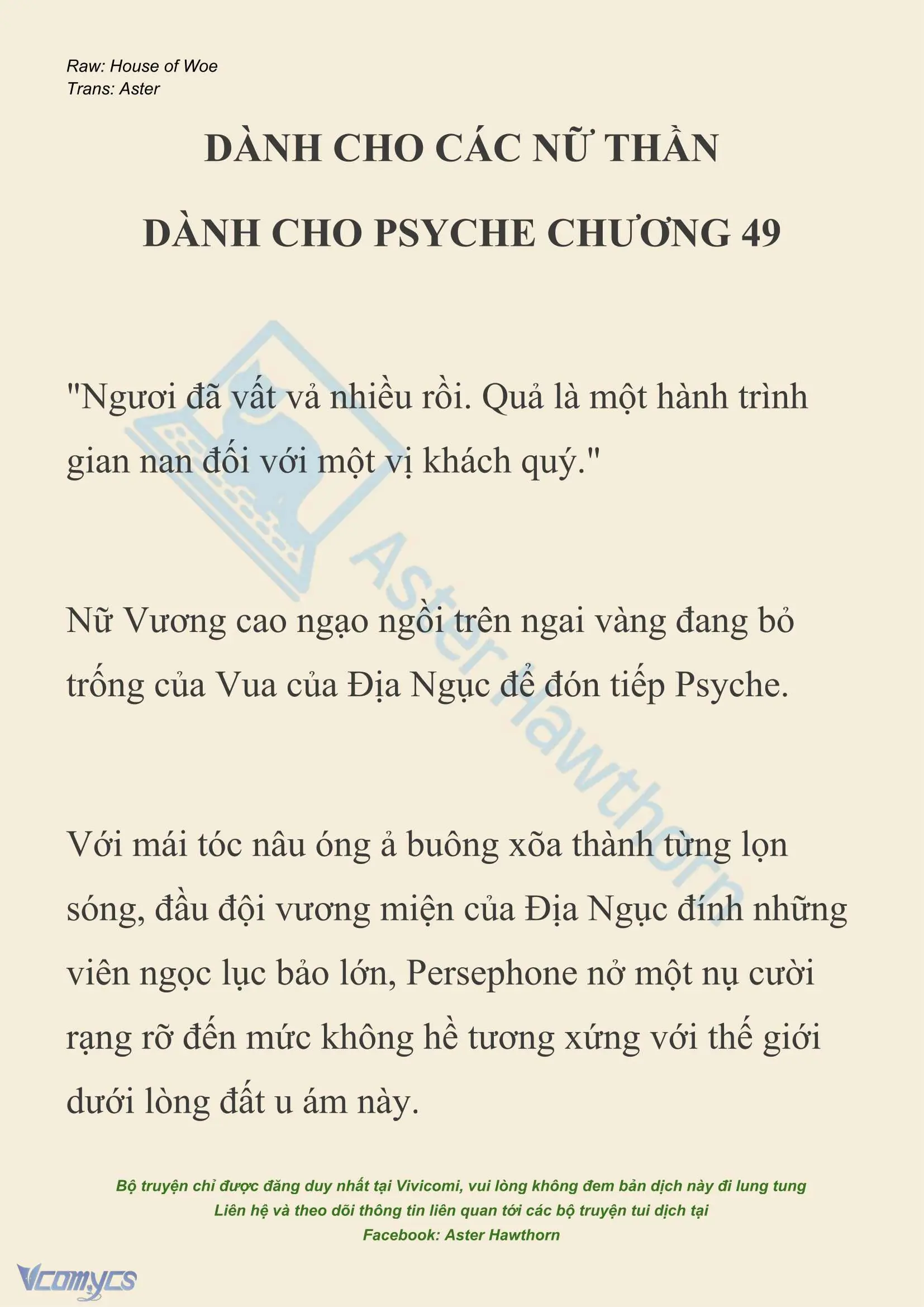 [NOVEL] Dành Cho Các Nữ Thần: Dành cho Psyche Chapter 49 - Trang 2