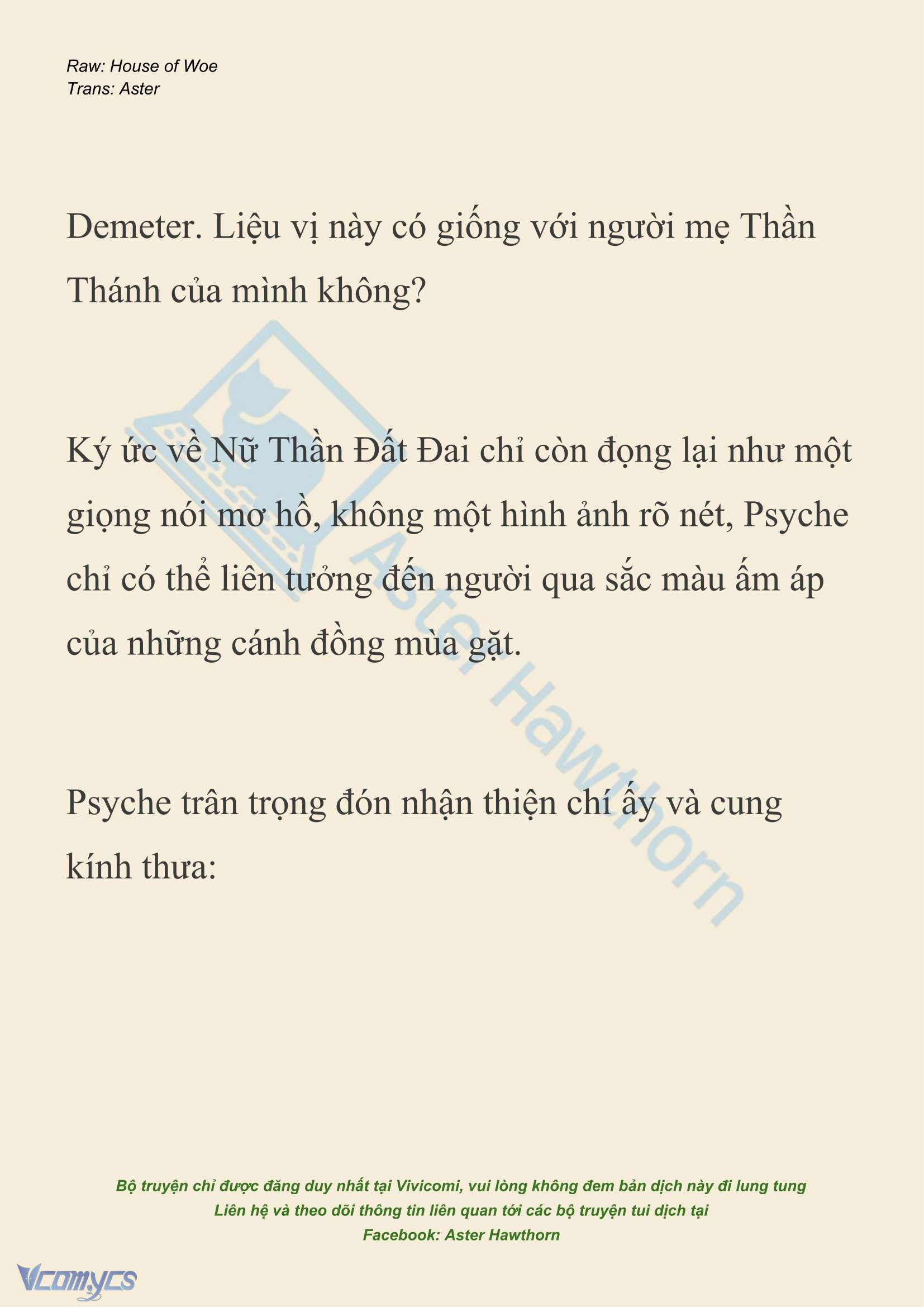 [NOVEL] Dành Cho Các Nữ Thần: Dành cho Psyche Chapter 49 - Trang 3
