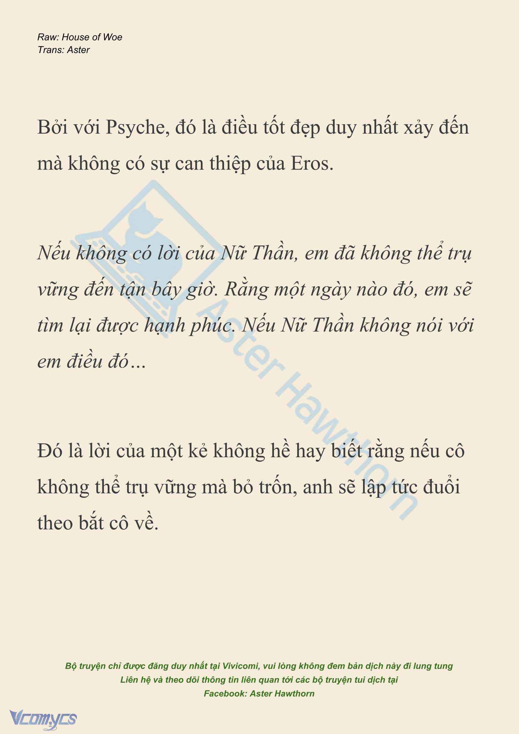 [NOVEL] Dành Cho Các Nữ Thần: Dành cho Psyche Chapter 54 - Trang 6