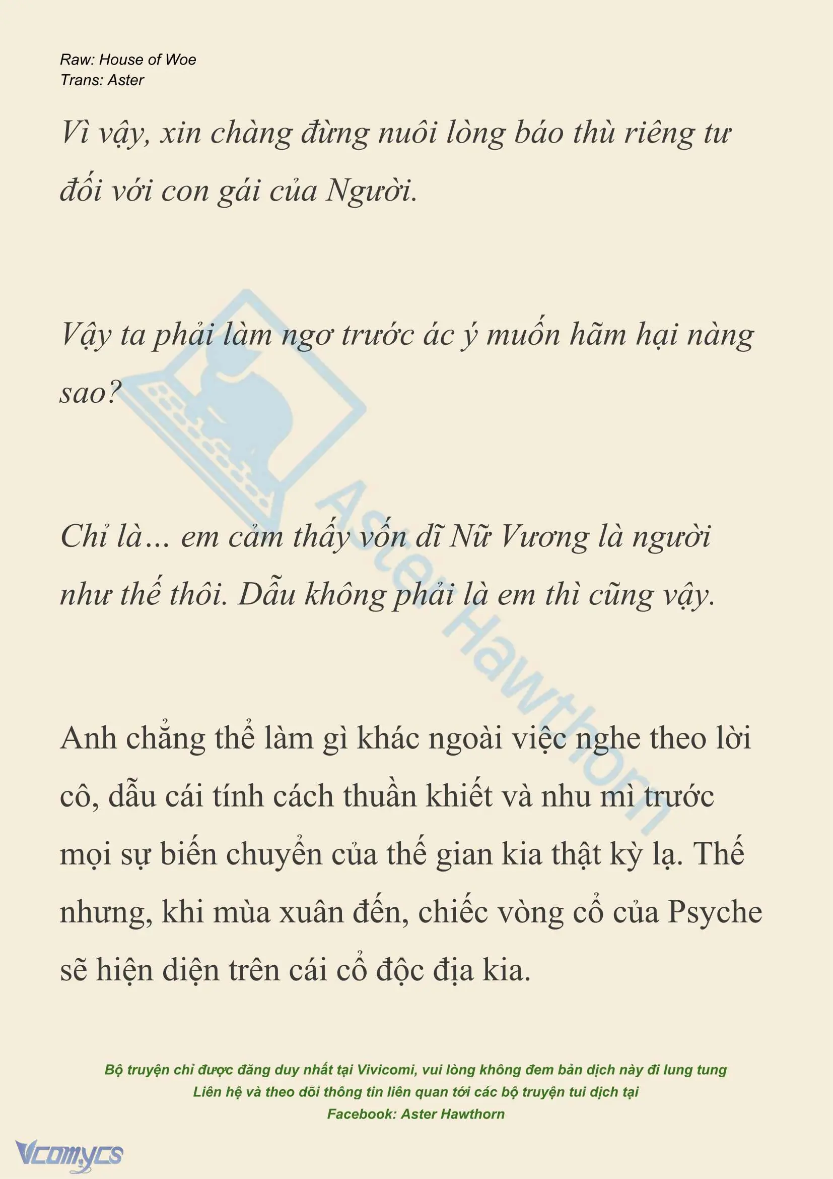 [NOVEL] Dành Cho Các Nữ Thần: Dành cho Psyche Chapter 54 - Trang 7