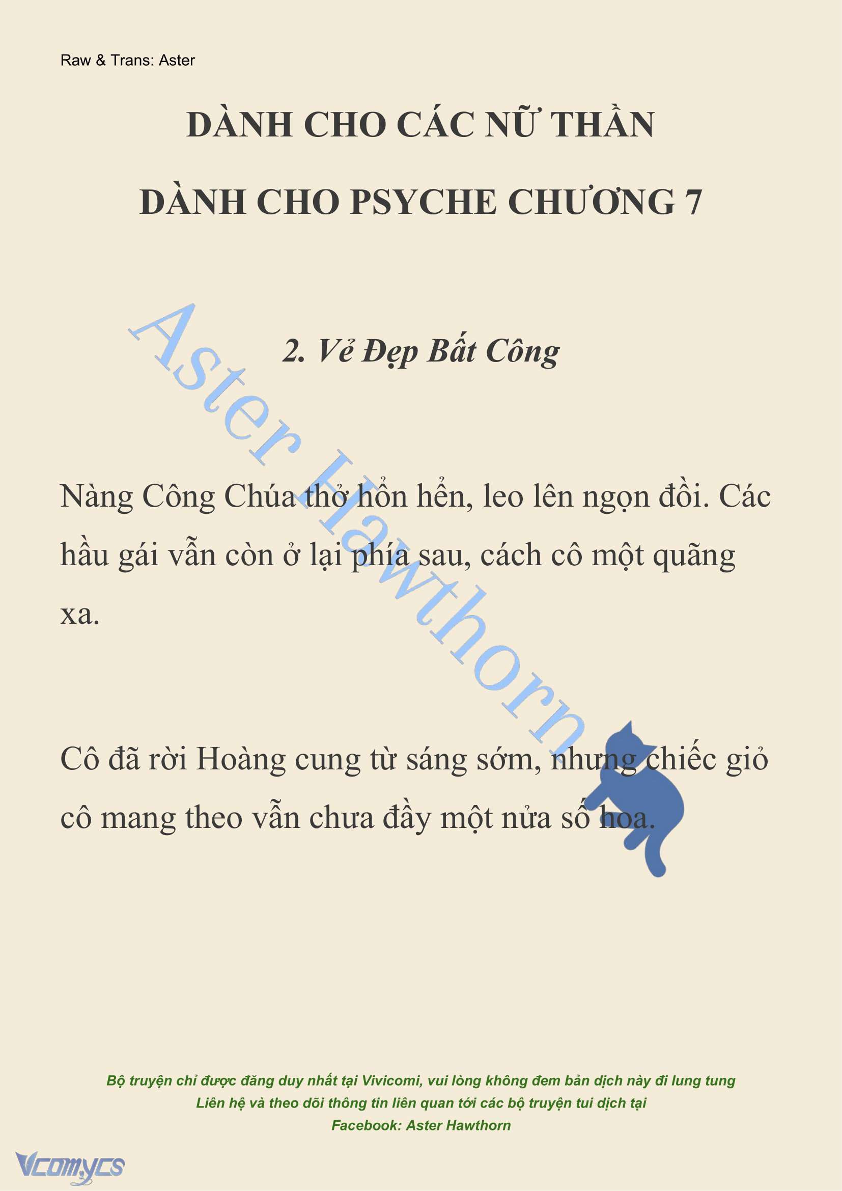[NOVEL] Dành Cho Các Nữ Thần: Dành cho Psyche Chapter 7 - Trang 3