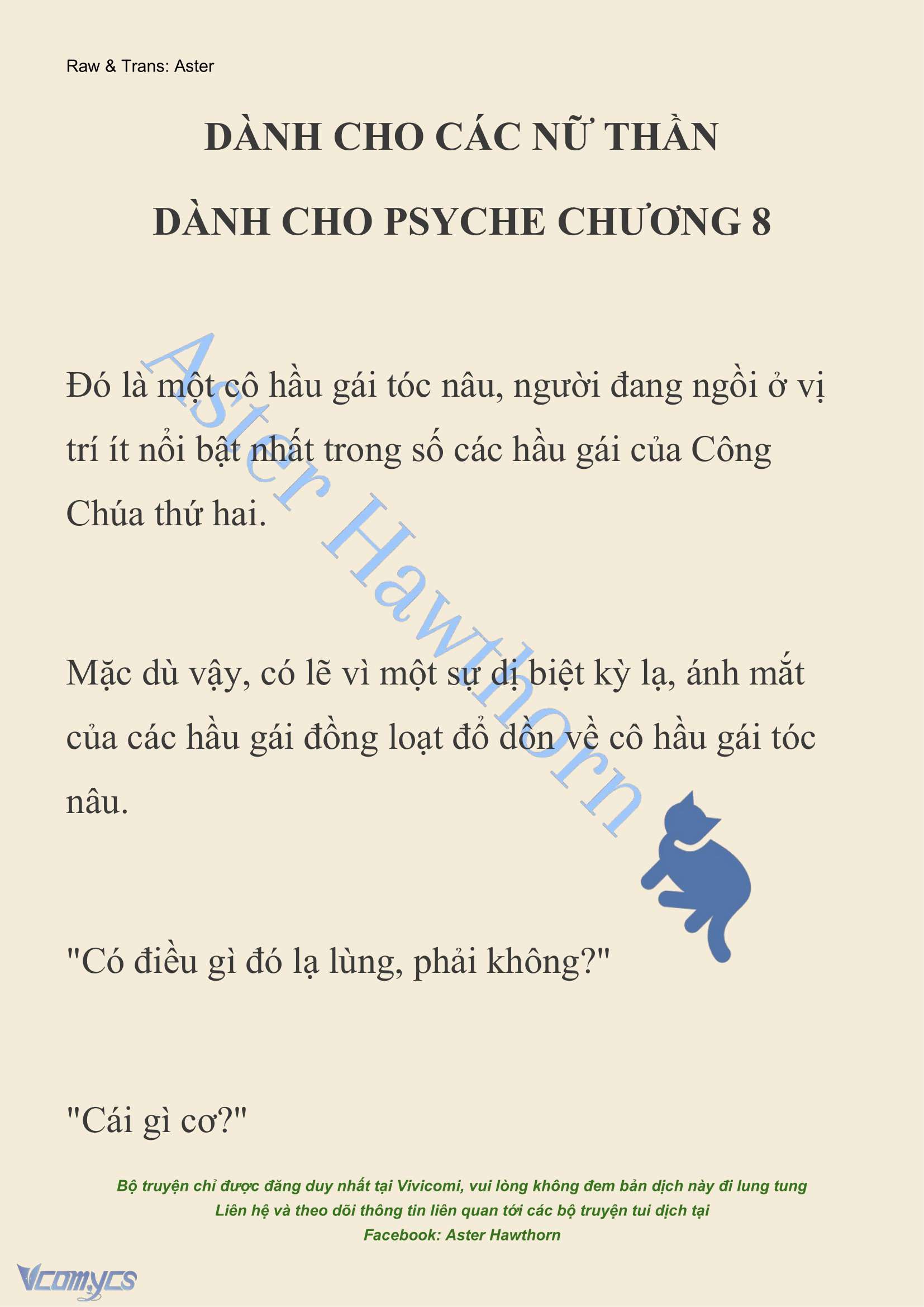 [NOVEL] Dành Cho Các Nữ Thần: Dành cho Psyche Chapter 8 - Trang 2