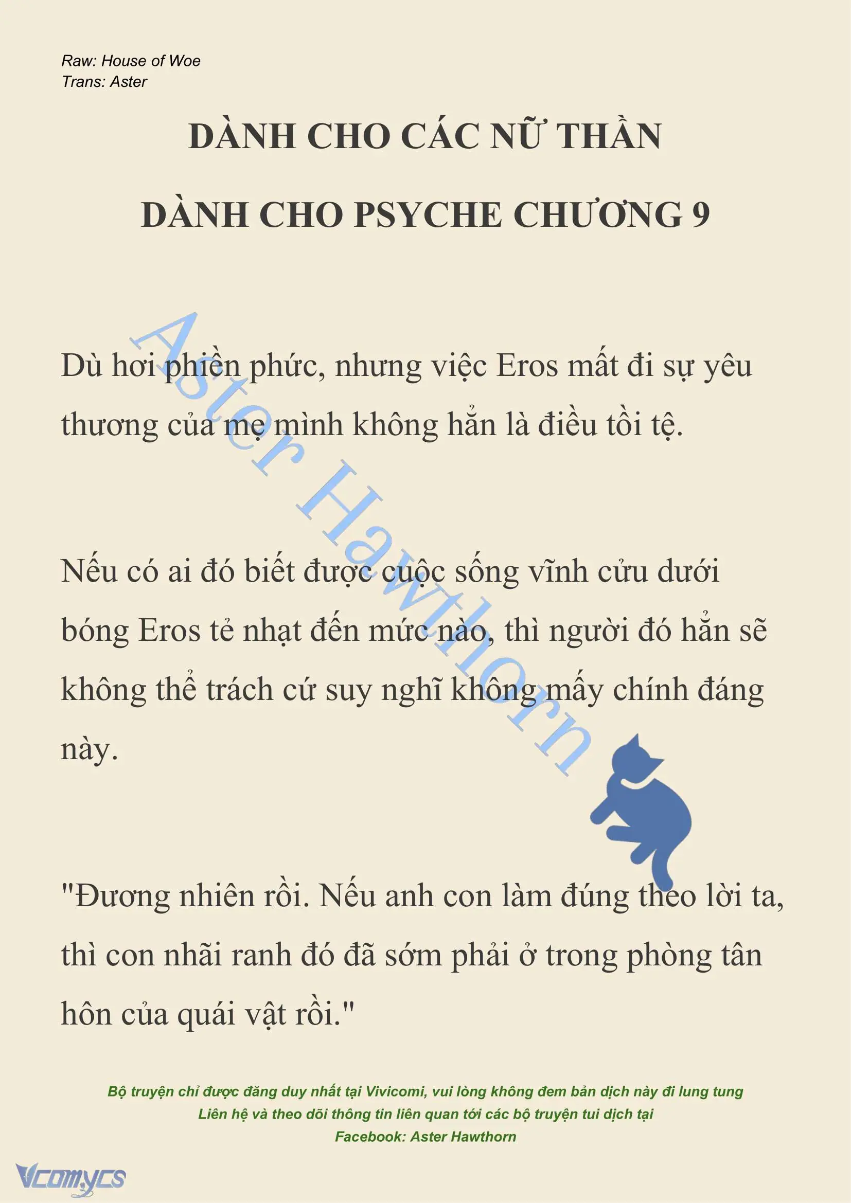 [NOVEL] Dành Cho Các Nữ Thần: Dành cho Psyche Chapter 9 - Trang 2