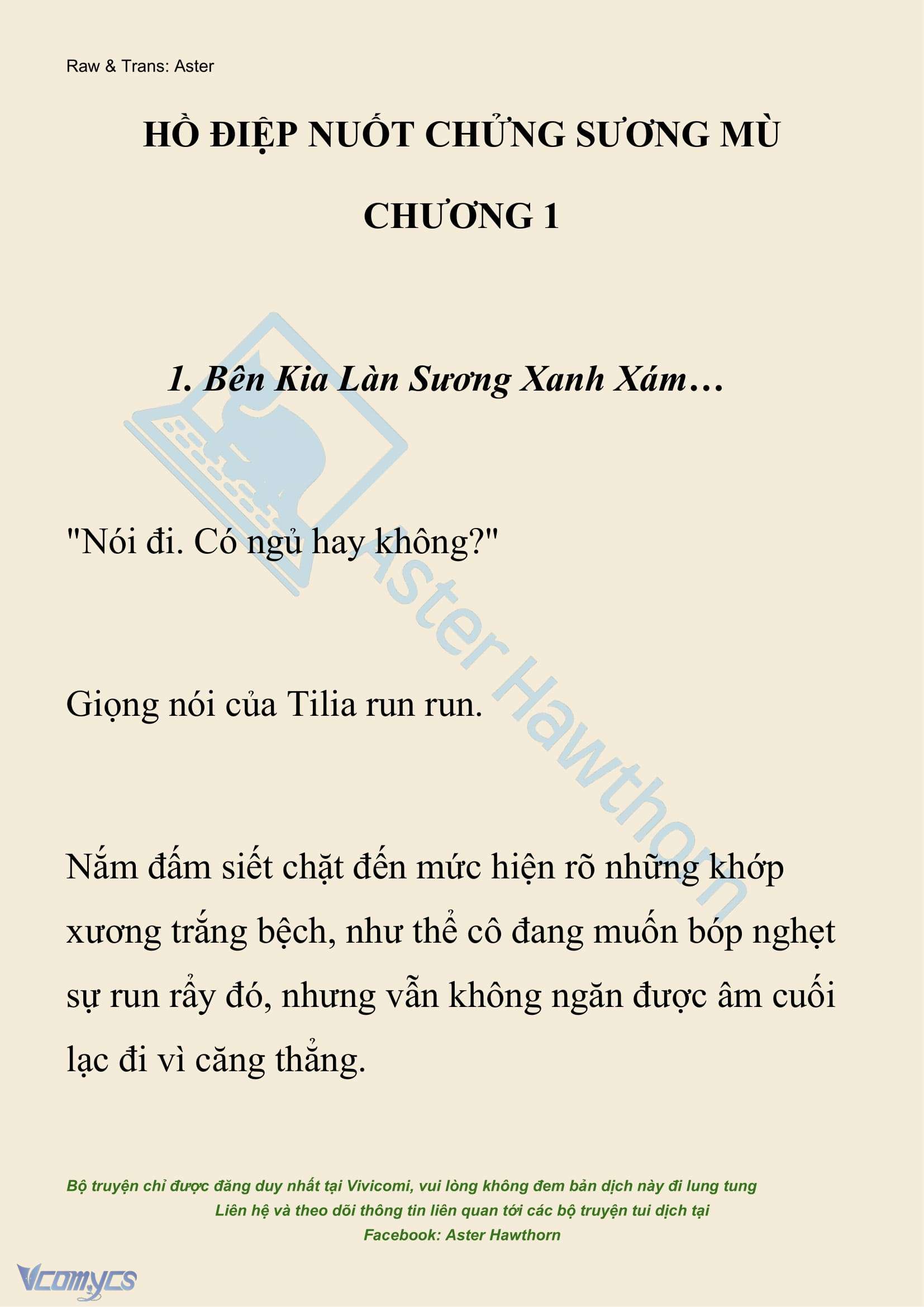 [NOVEL] Hồ Điệp Nuốt Chửng Sương Mù Chapter 1 - Trang 2