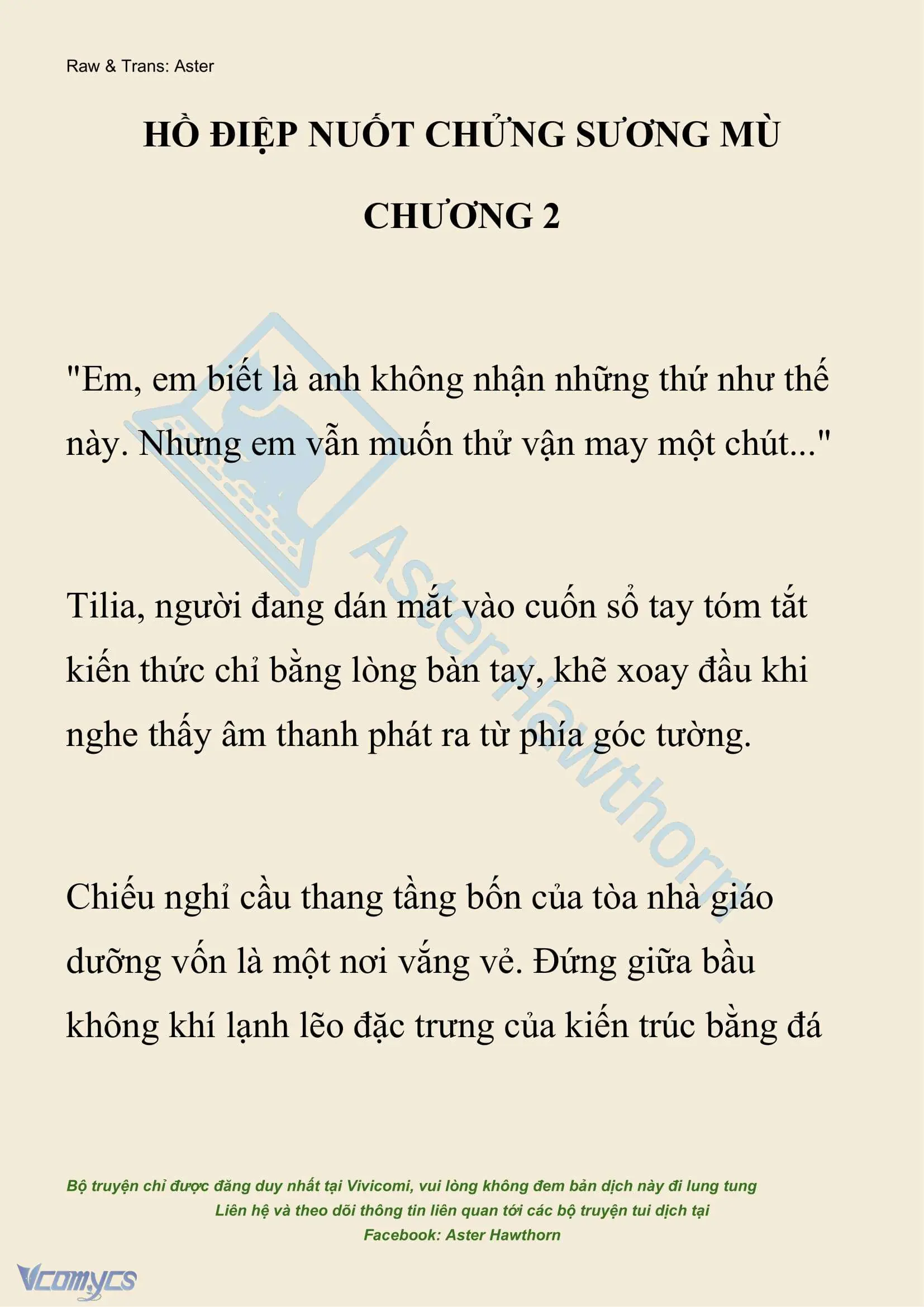 [NOVEL] Hồ Điệp Nuốt Chửng Sương Mù Chapter 2 - Trang 2