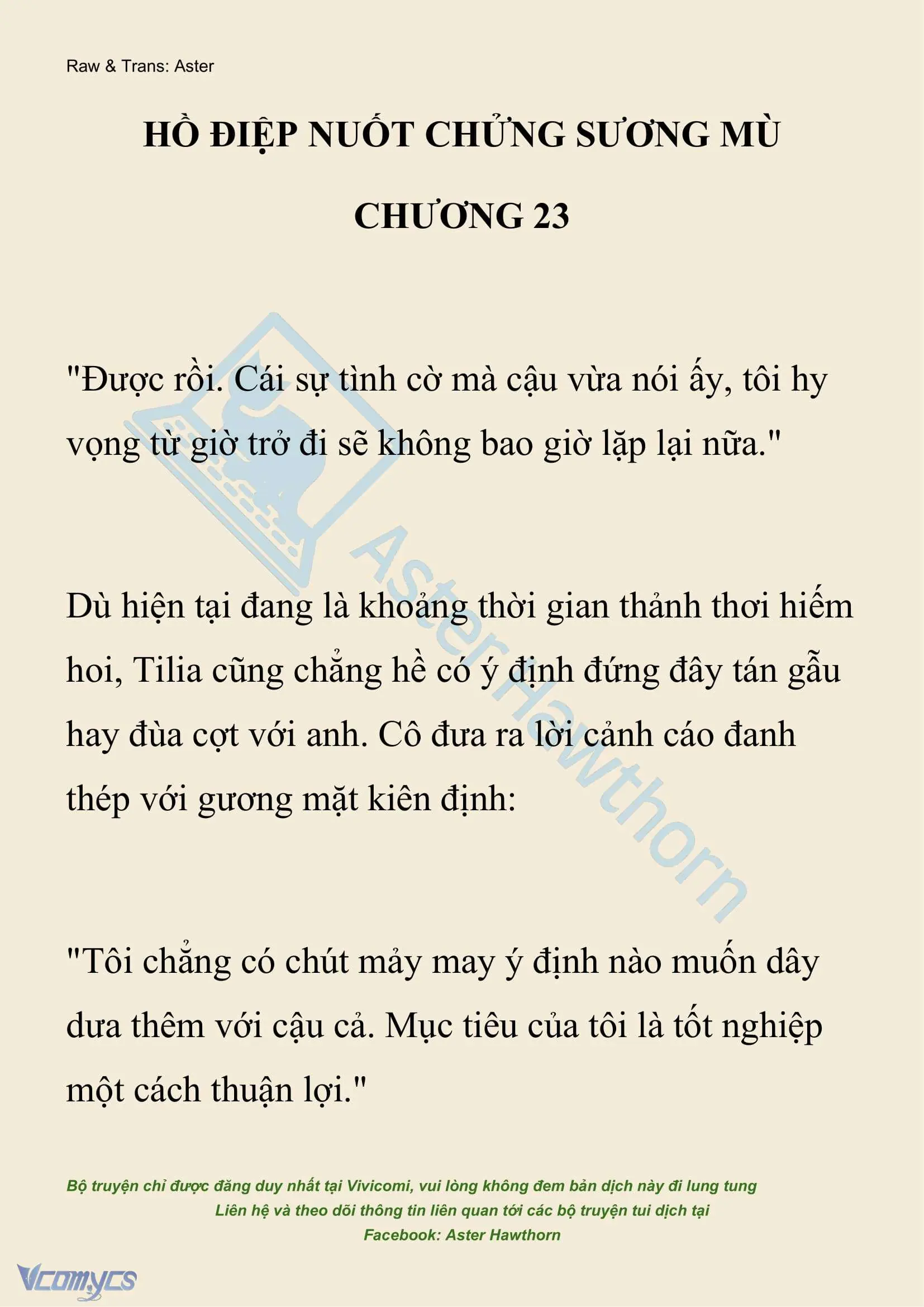 [NOVEL] Hồ Điệp Nuốt Chửng Sương Mù Chapter 23 - Trang 2
