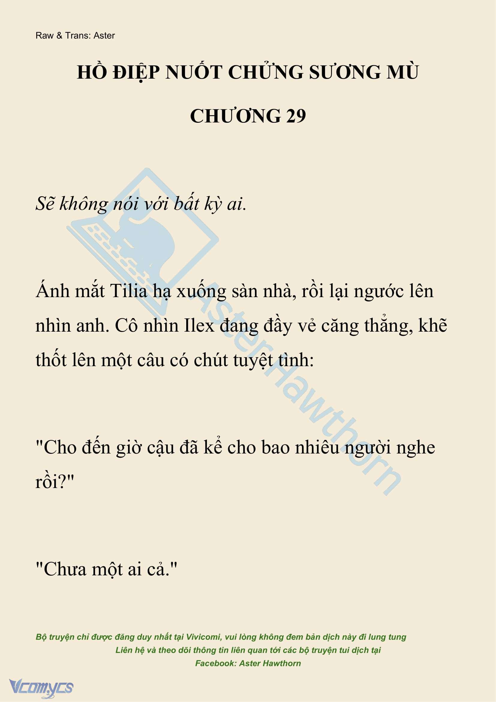 [NOVEL] Hồ Điệp Nuốt Chửng Sương Mù Chapter 29 - Trang 2