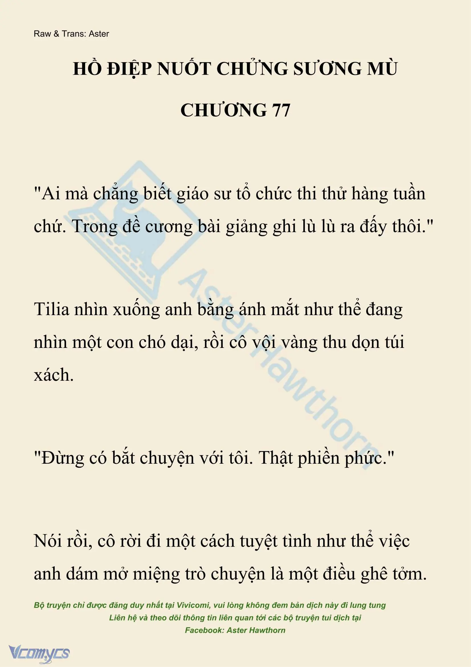[NOVEL] Hồ Điệp Nuốt Chửng Sương Mù Chapter 77 - Trang 2