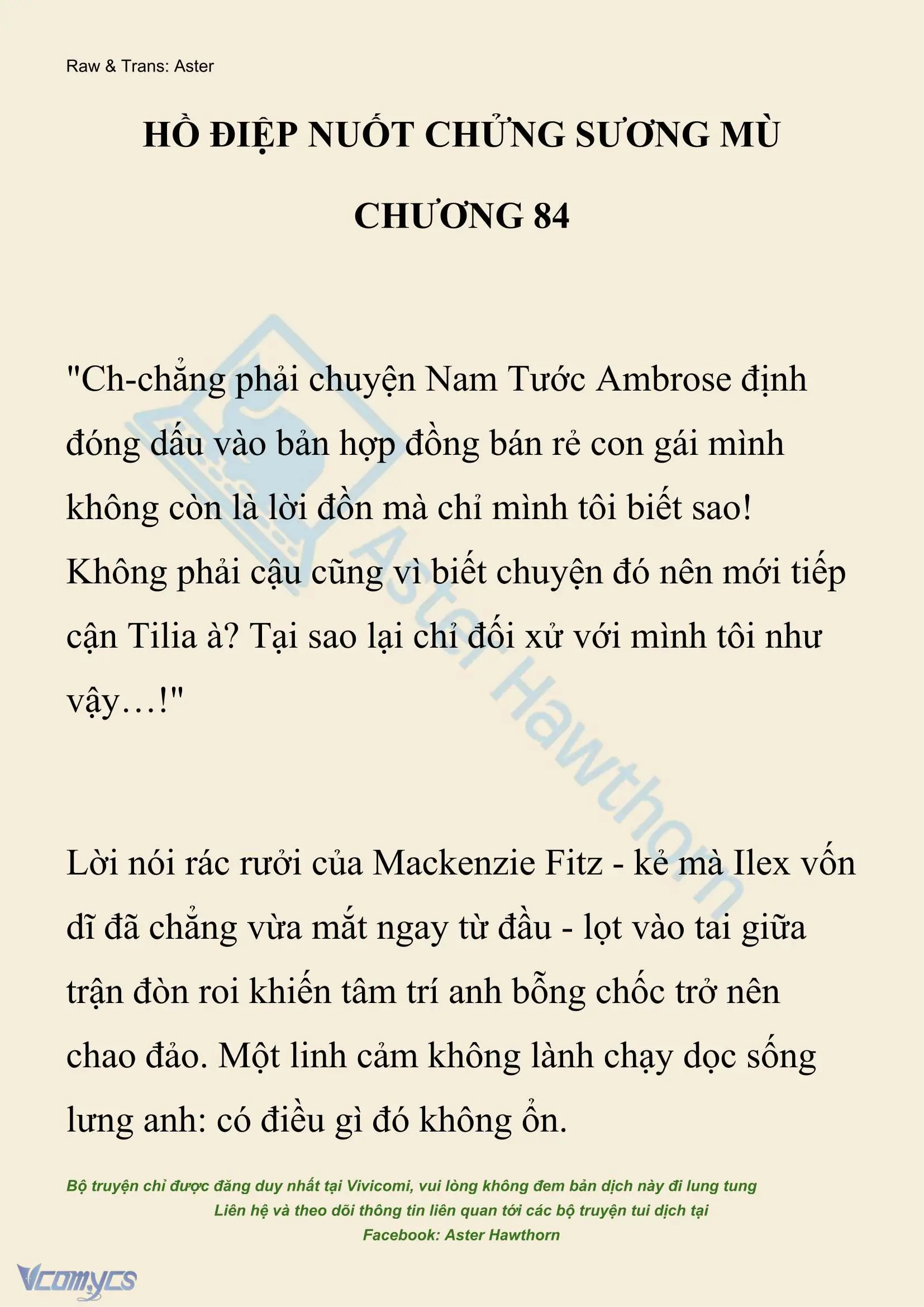 [NOVEL] Hồ Điệp Nuốt Chửng Sương Mù Chapter 84 - Trang 2