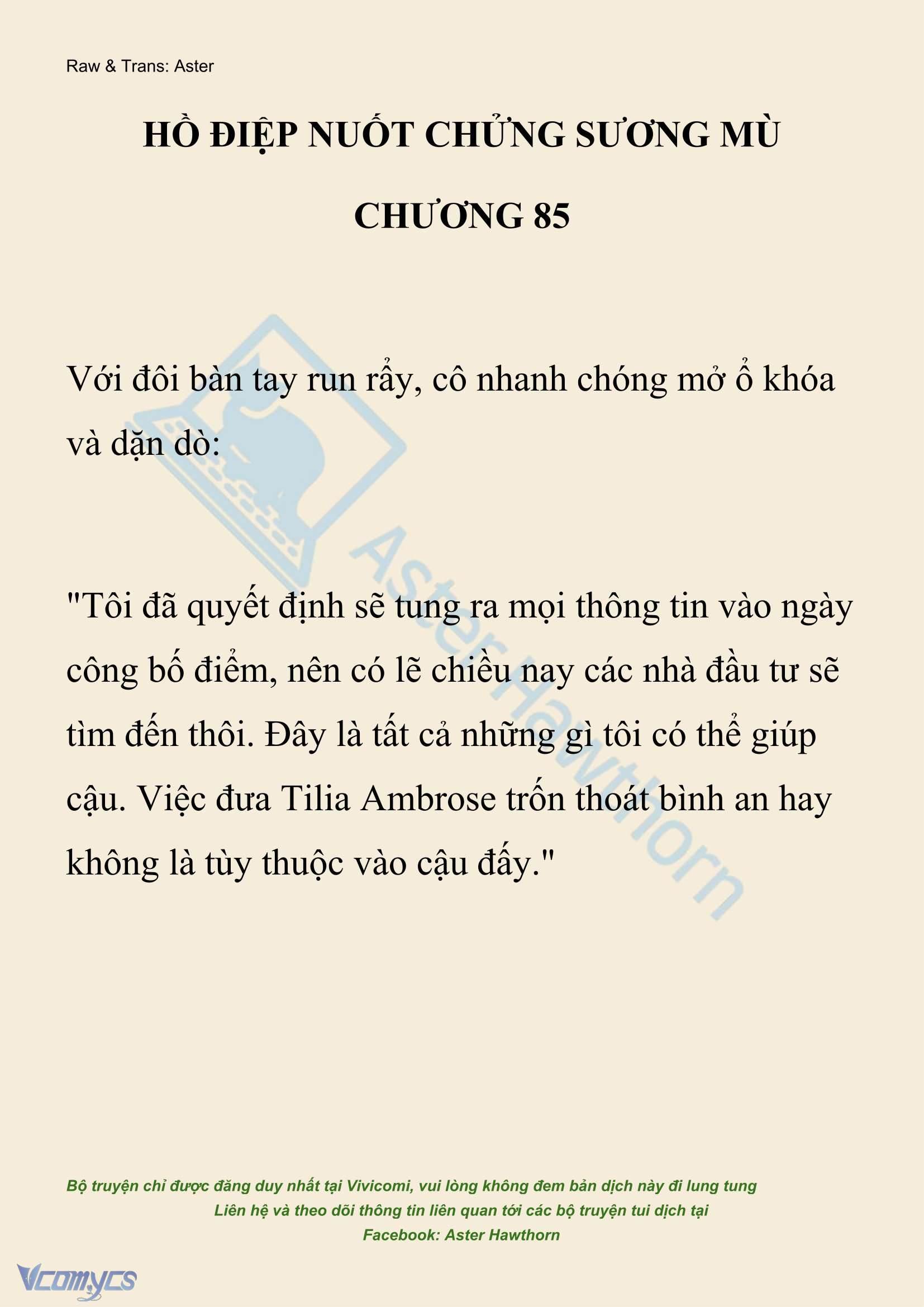 [NOVEL] Hồ Điệp Nuốt Chửng Sương Mù Chapter 85 - Trang 2