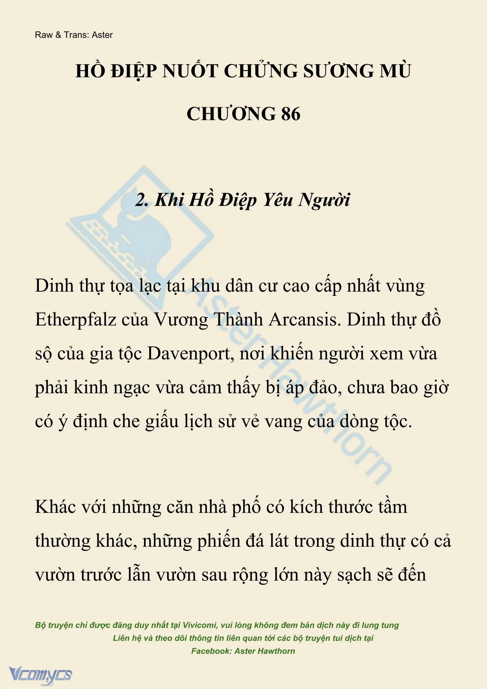 [NOVEL] Hồ Điệp Nuốt Chửng Sương Mù Chapter 86 - Trang 2