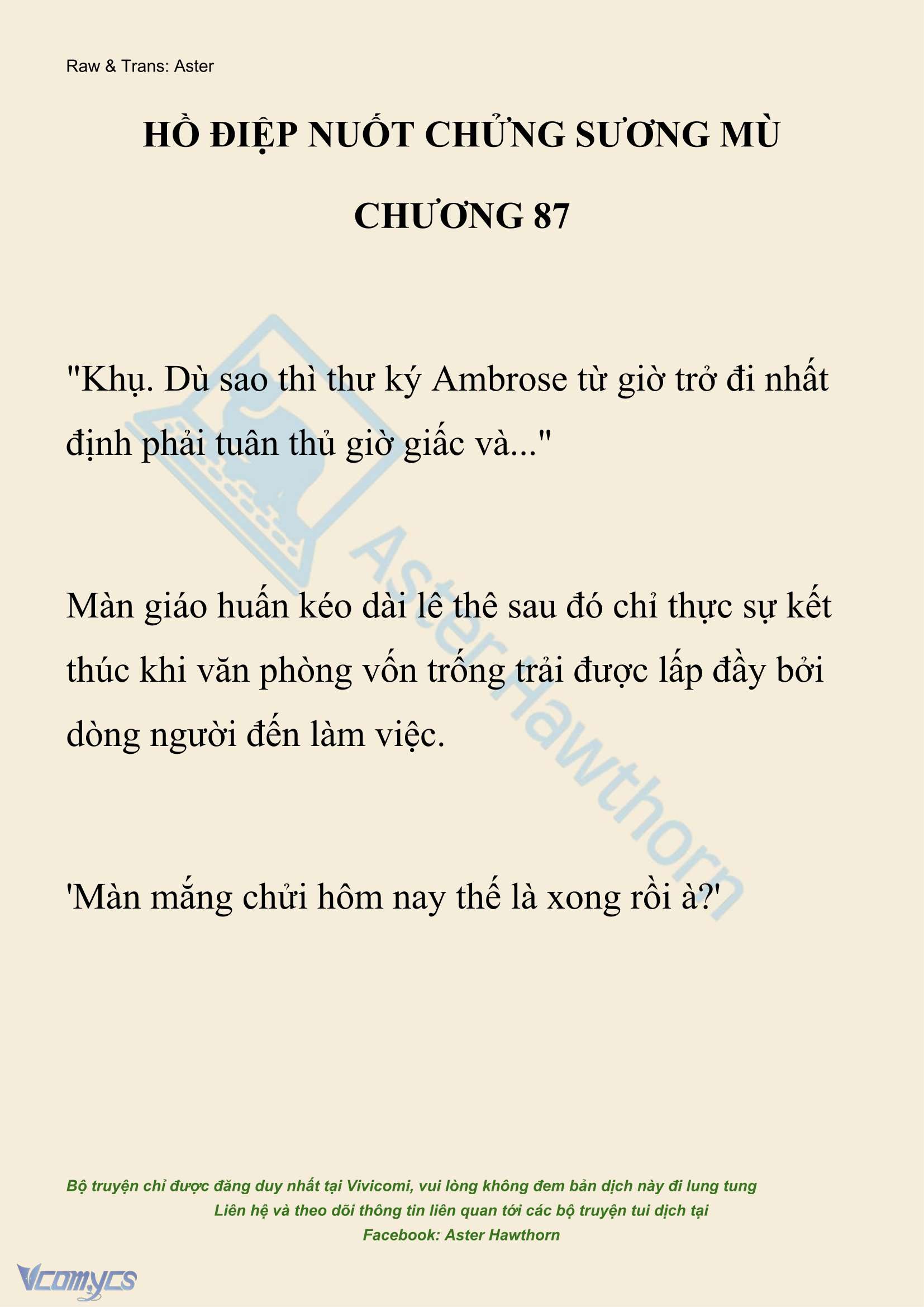 [NOVEL] Hồ Điệp Nuốt Chửng Sương Mù Chapter 87 - Trang 2