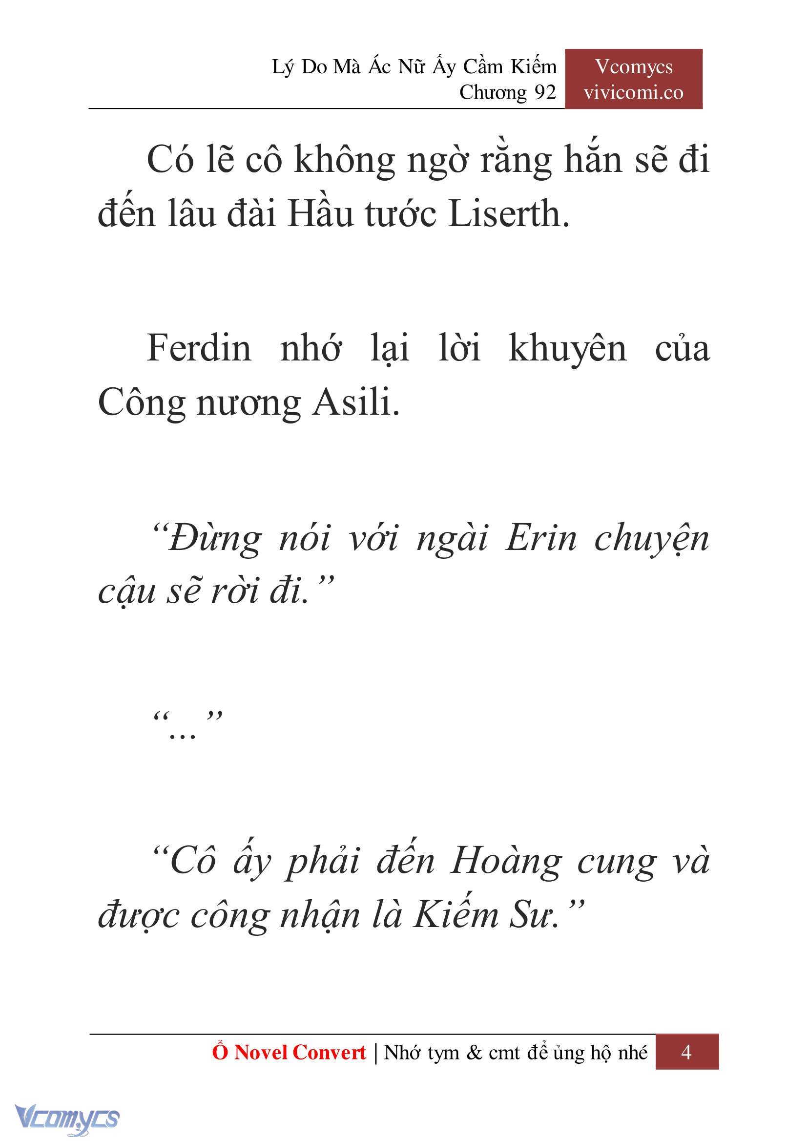 [Novel] Lý Do Mà Ác Nữ Ấy Cầm Kiếm Chapter 92 - Trang 7