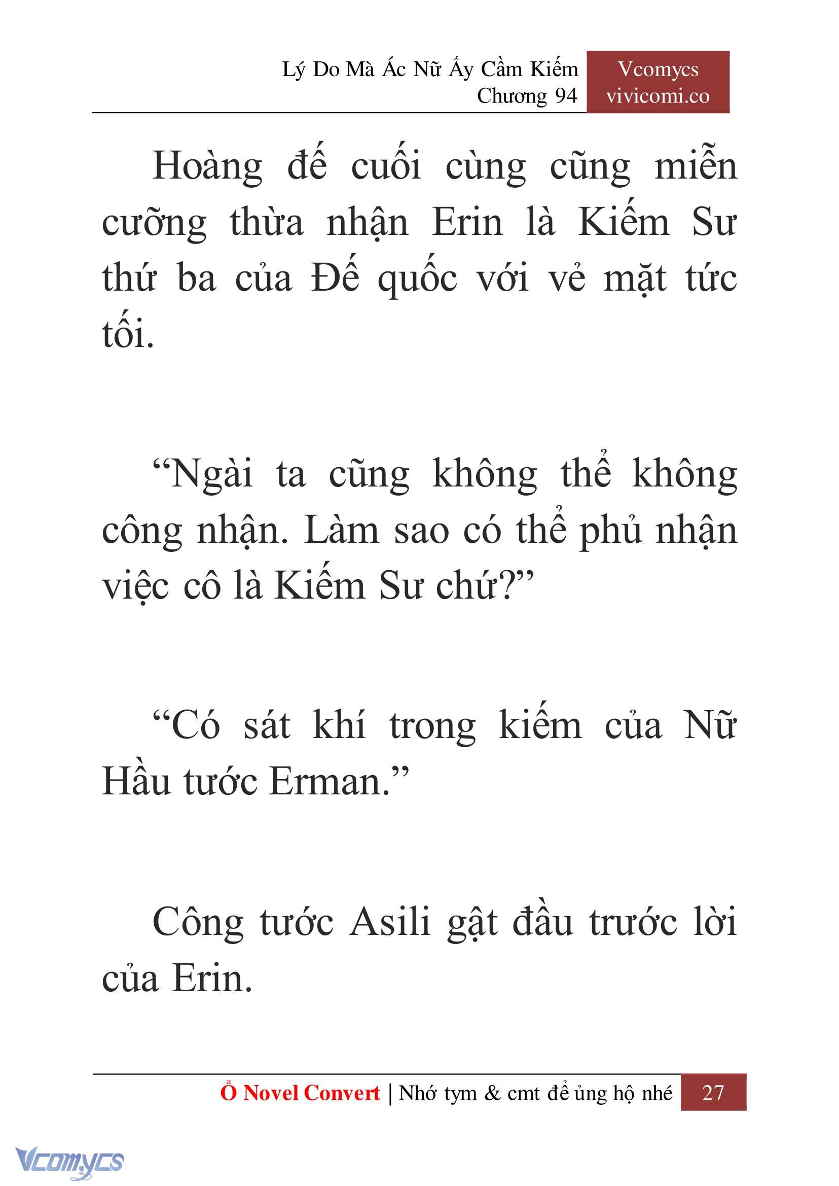 [Novel] Lý Do Mà Ác Nữ Ấy Cầm Kiếm Chapter 94 - Trang 30
