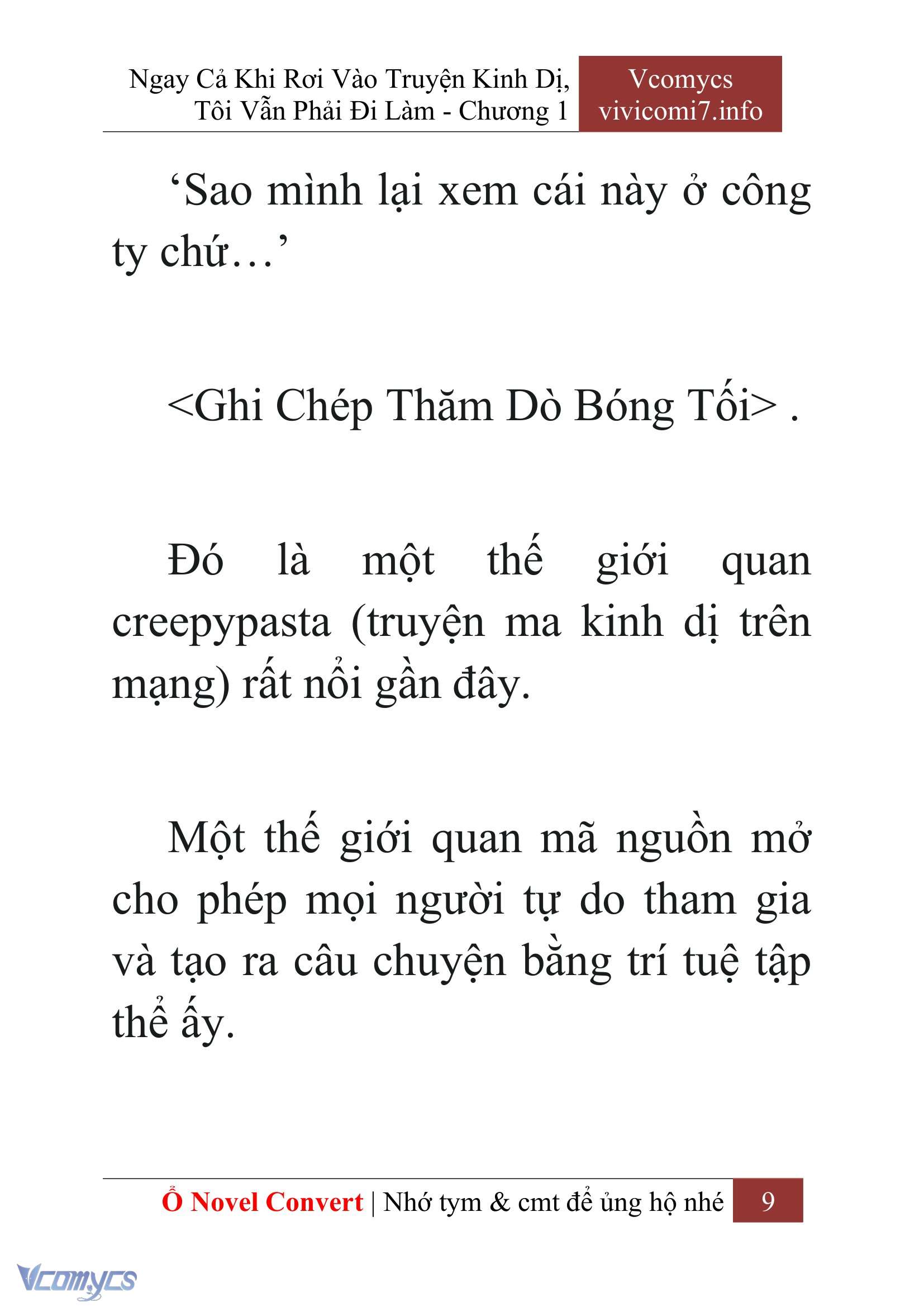 [Novel] Ngay Cả Khi Rơi Vào Truyện Kinh Dị, Tôi Vẫn Phải Đi Làm Chapter 1 - Trang 11