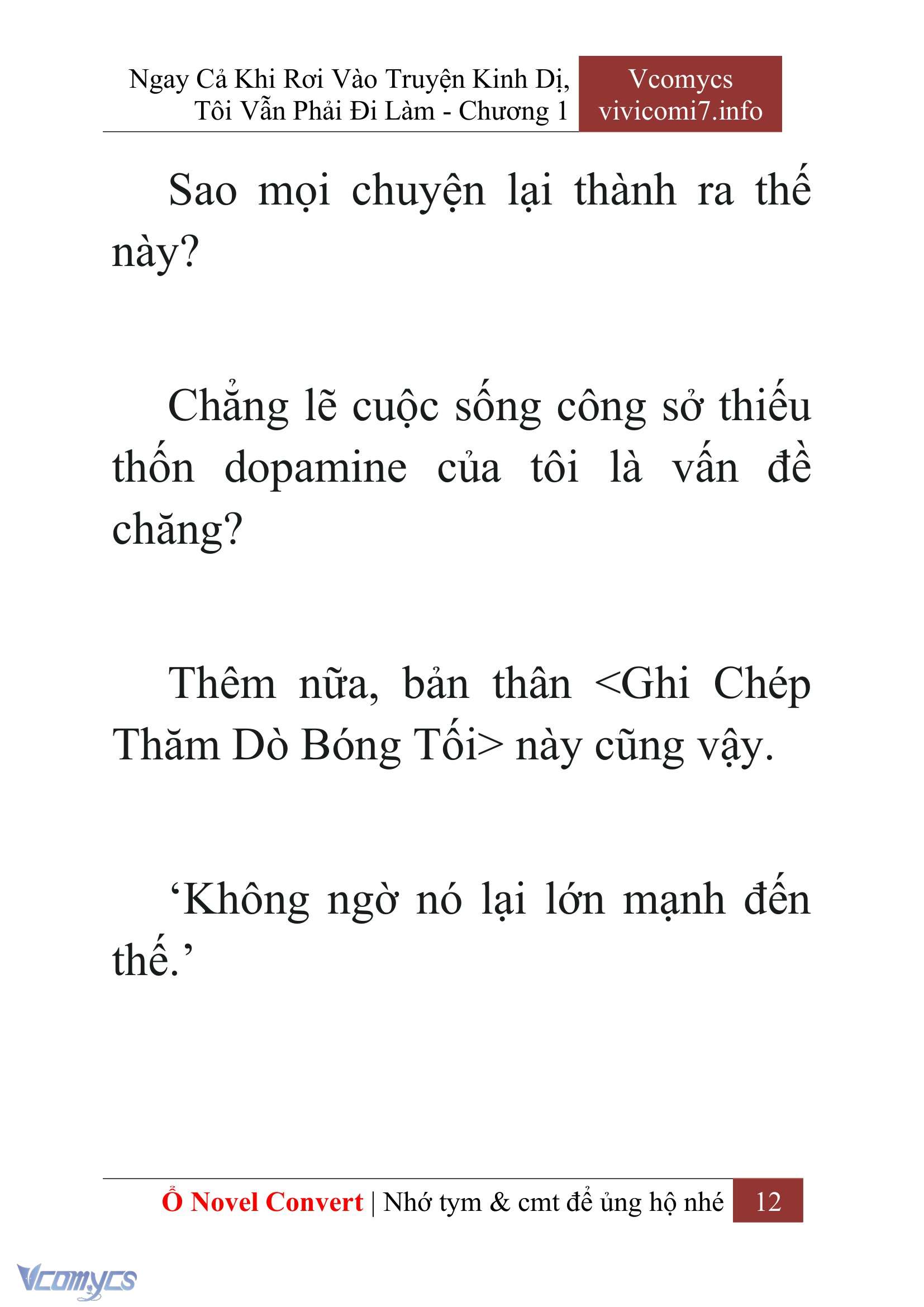 [Novel] Ngay Cả Khi Rơi Vào Truyện Kinh Dị, Tôi Vẫn Phải Đi Làm Chapter 1 - Trang 14