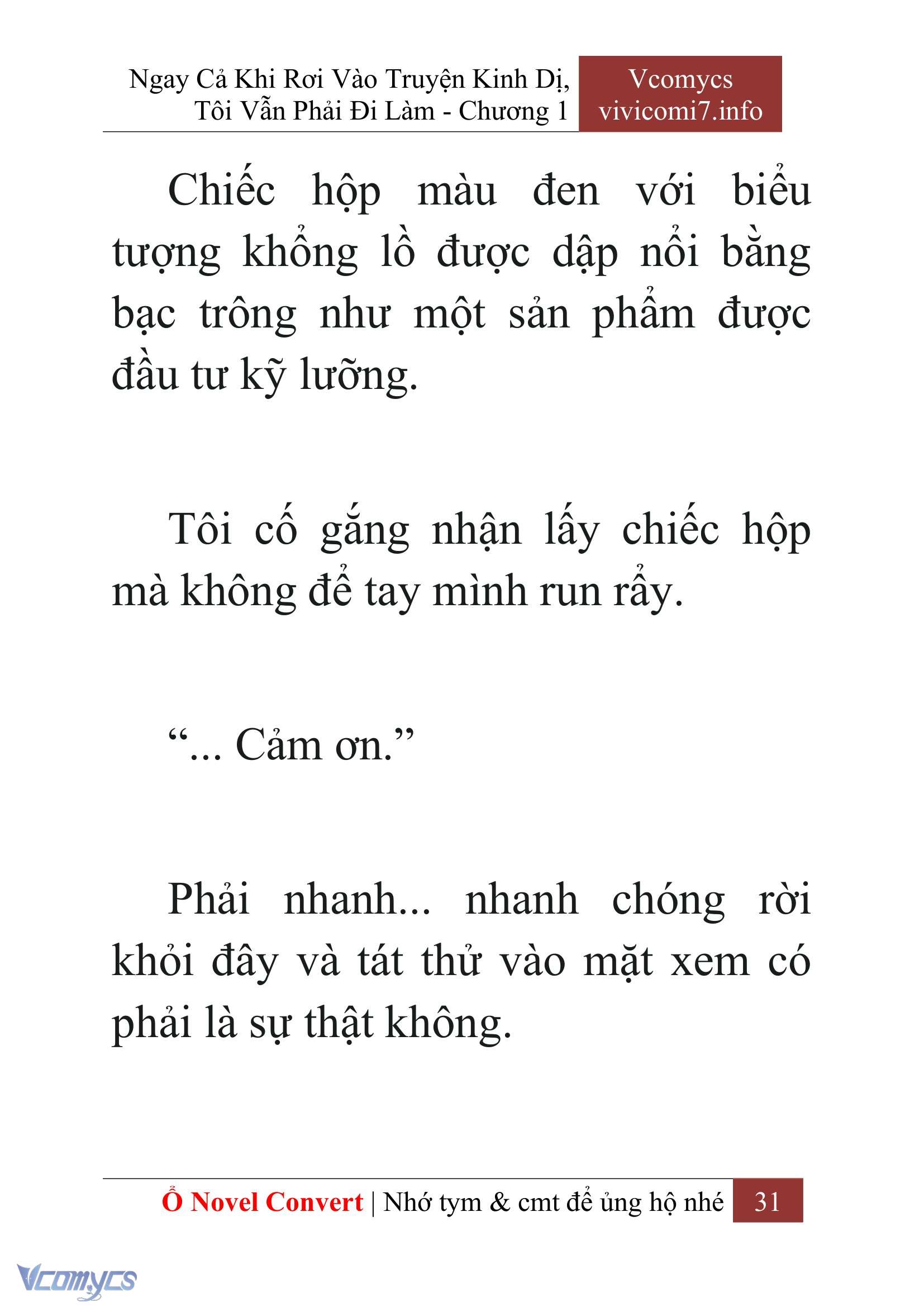 [Novel] Ngay Cả Khi Rơi Vào Truyện Kinh Dị, Tôi Vẫn Phải Đi Làm Chapter 1 - Trang 33