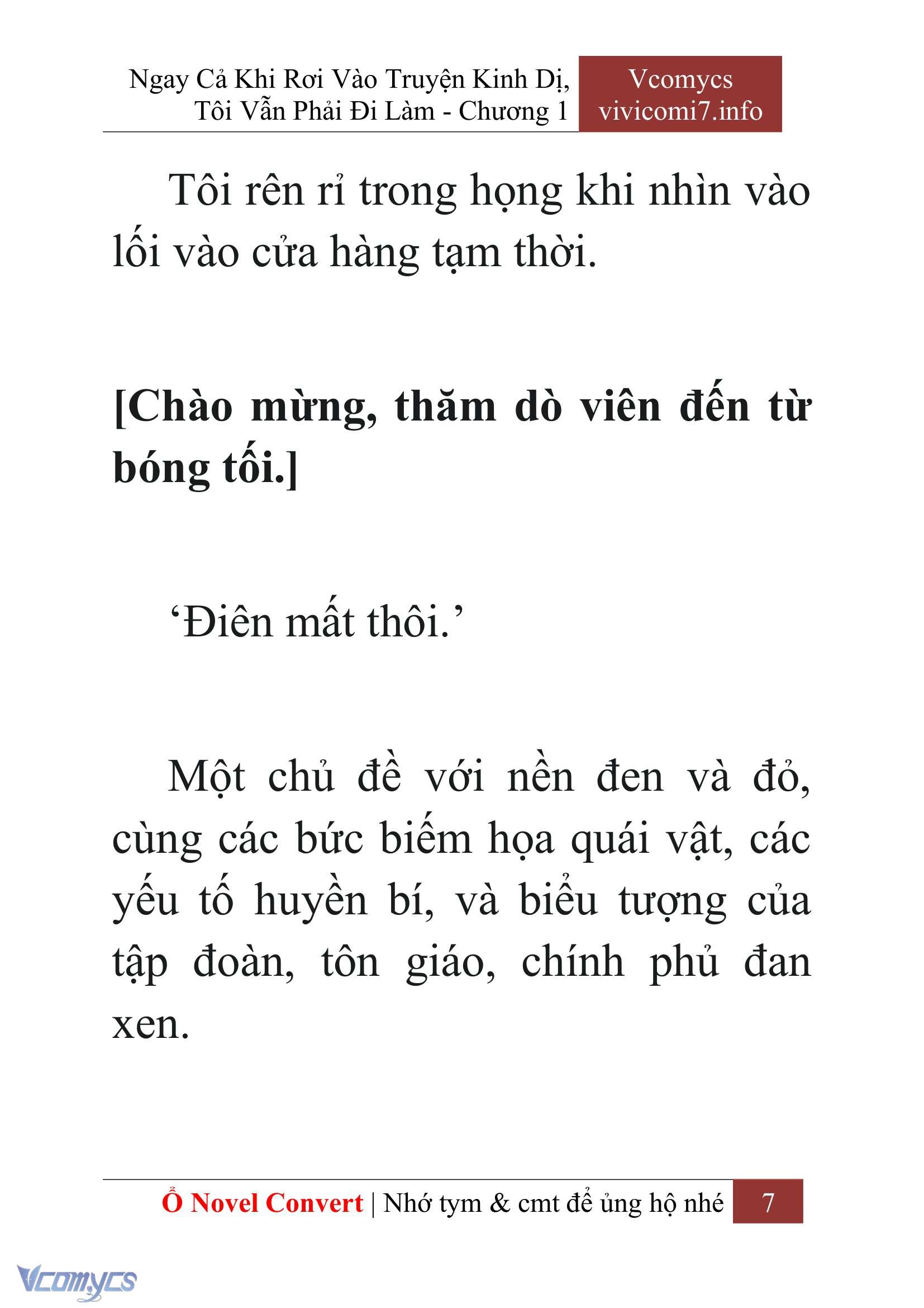 [Novel] Ngay Cả Khi Rơi Vào Truyện Kinh Dị, Tôi Vẫn Phải Đi Làm Chapter 1 - Trang 9