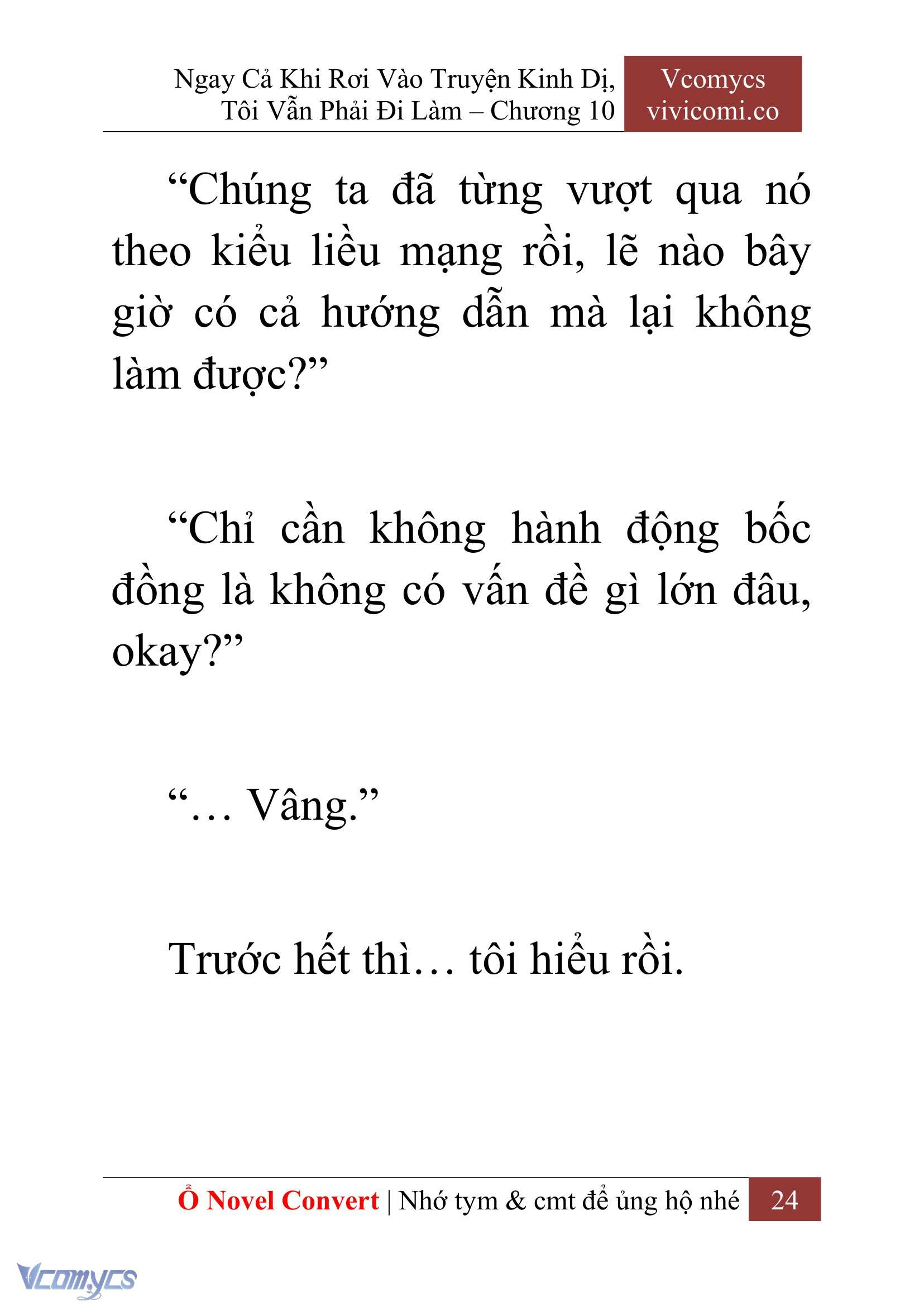 [Novel] Ngay Cả Khi Rơi Vào Truyện Kinh Dị, Tôi Vẫn Phải Đi Làm Chapter 10 - Trang 26