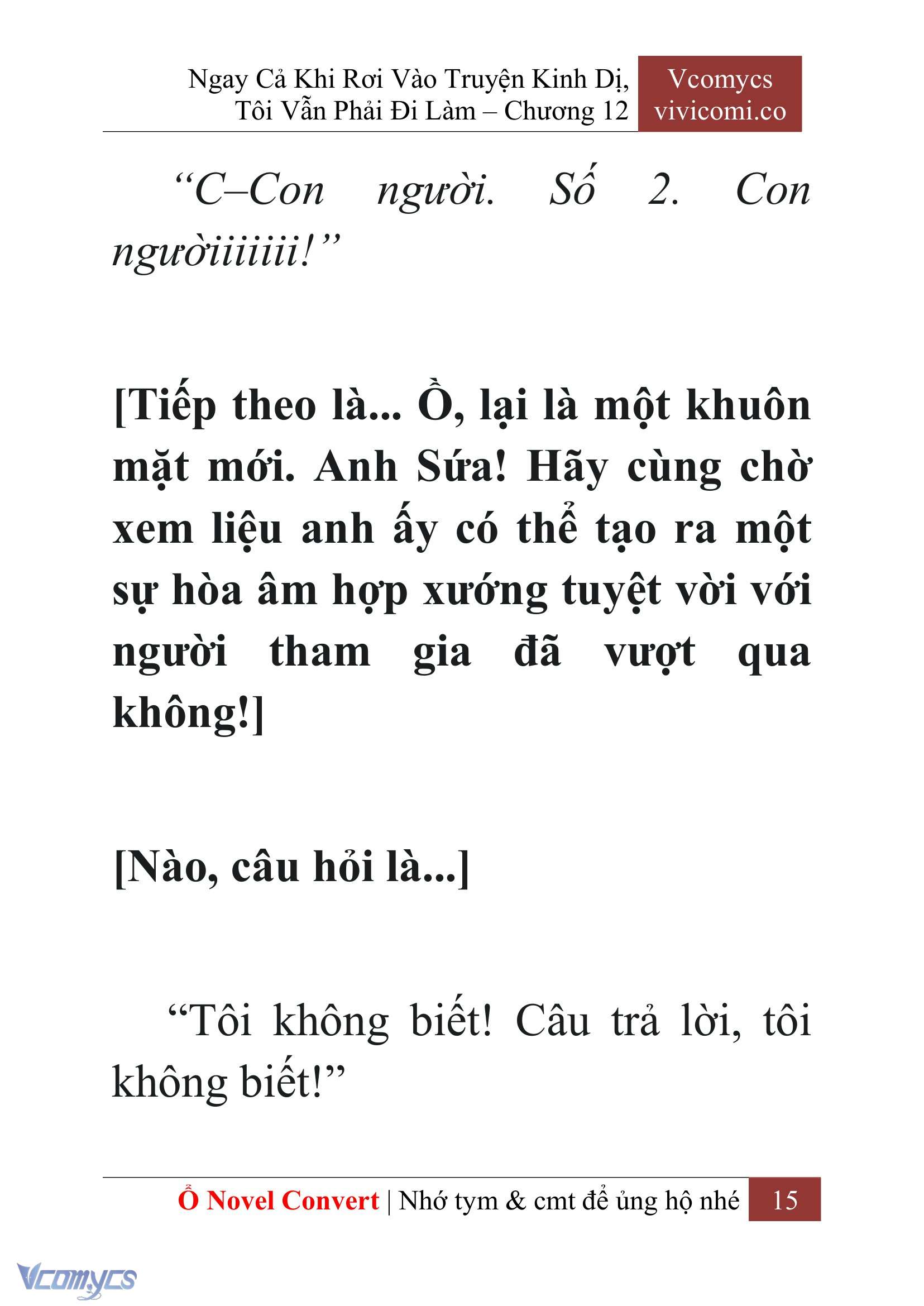 [Novel] Ngay Cả Khi Rơi Vào Truyện Kinh Dị, Tôi Vẫn Phải Đi Làm Chapter 12 - Trang 18