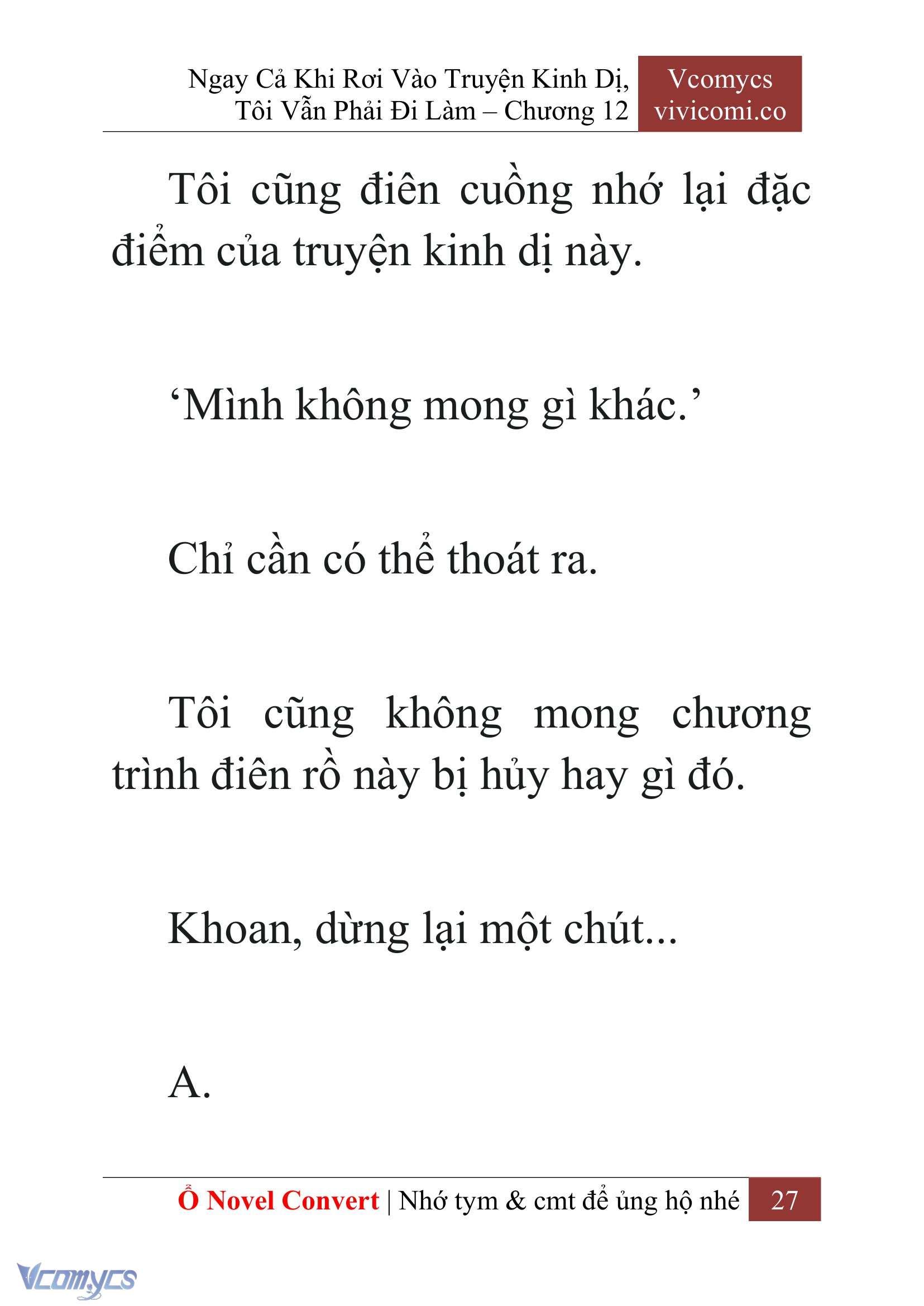 [Novel] Ngay Cả Khi Rơi Vào Truyện Kinh Dị, Tôi Vẫn Phải Đi Làm Chapter 12 - Trang 30