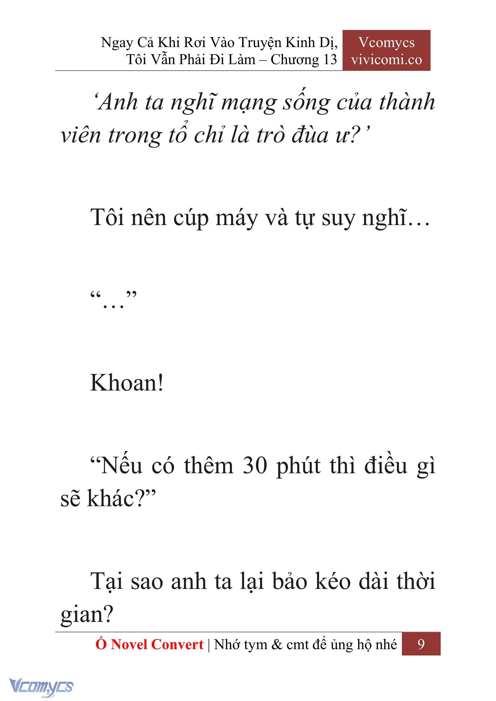 [Novel] Ngay Cả Khi Rơi Vào Truyện Kinh Dị, Tôi Vẫn Phải Đi Làm Chapter 13 - Trang 11