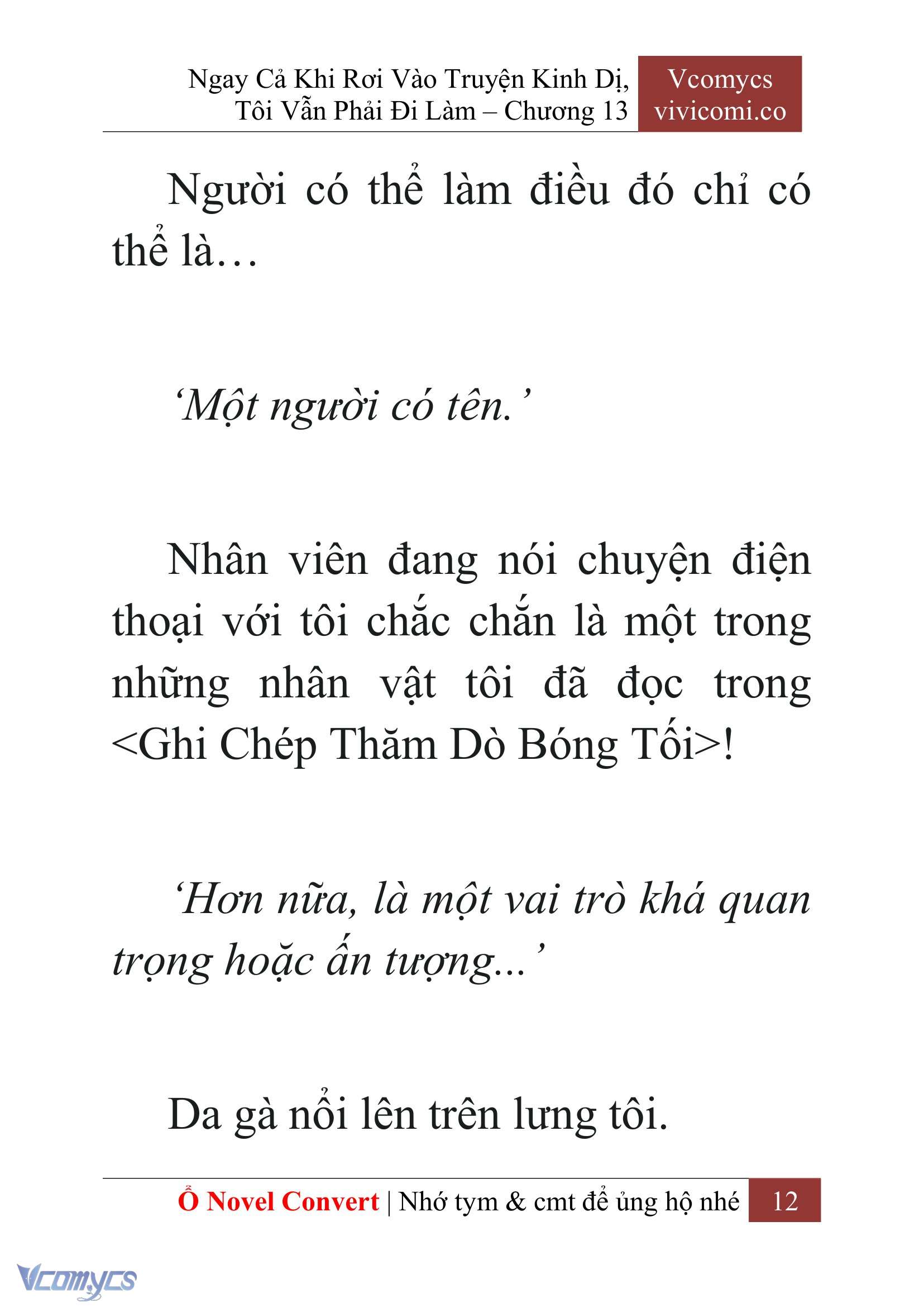 [Novel] Ngay Cả Khi Rơi Vào Truyện Kinh Dị, Tôi Vẫn Phải Đi Làm Chapter 13 - Trang 14