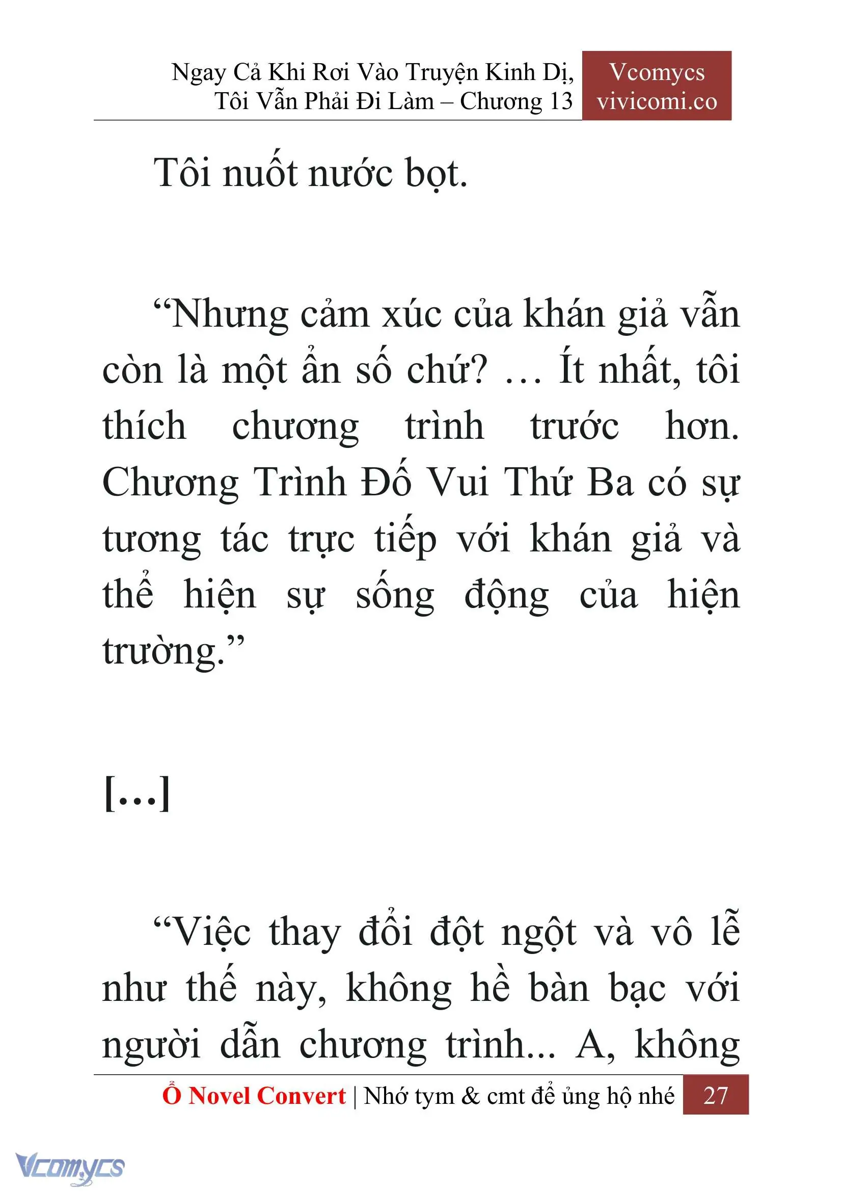 [Novel] Ngay Cả Khi Rơi Vào Truyện Kinh Dị, Tôi Vẫn Phải Đi Làm Chapter 13 - Trang 29