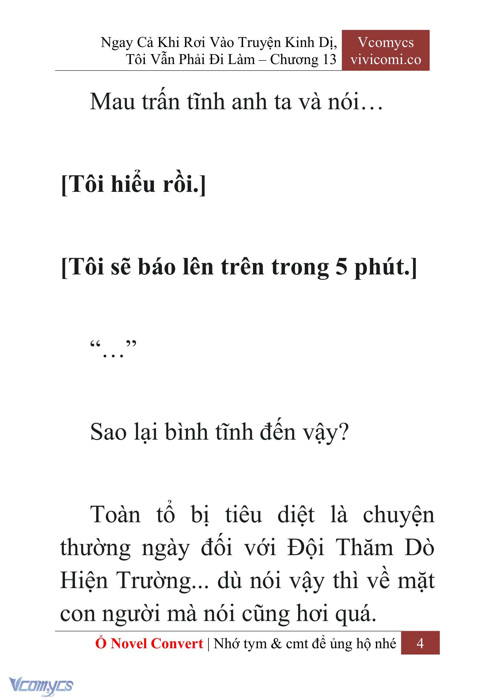 [Novel] Ngay Cả Khi Rơi Vào Truyện Kinh Dị, Tôi Vẫn Phải Đi Làm Chapter 13 - Trang 7