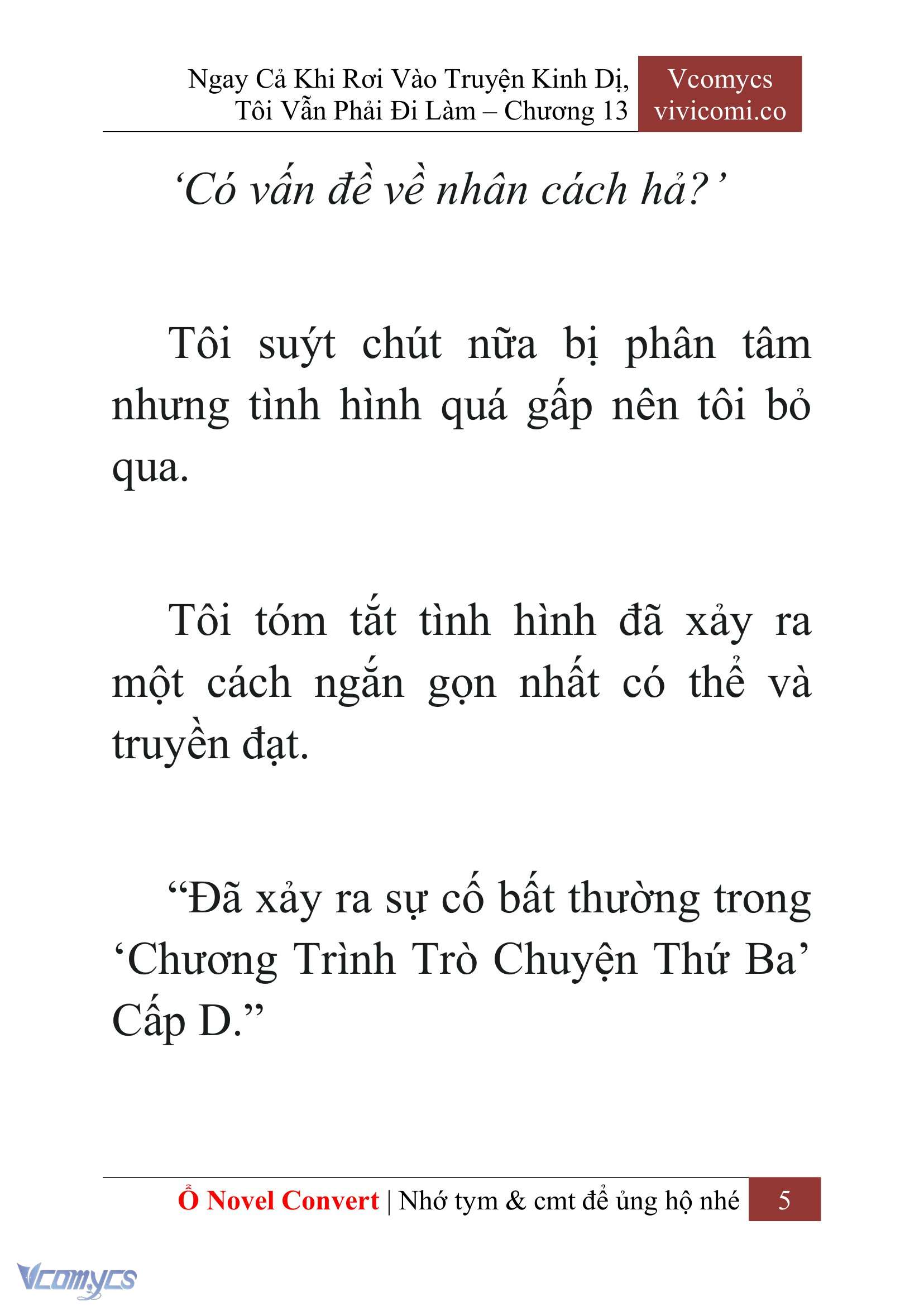 [Novel] Ngay Cả Khi Rơi Vào Truyện Kinh Dị, Tôi Vẫn Phải Đi Làm Chapter 13 - Trang 8