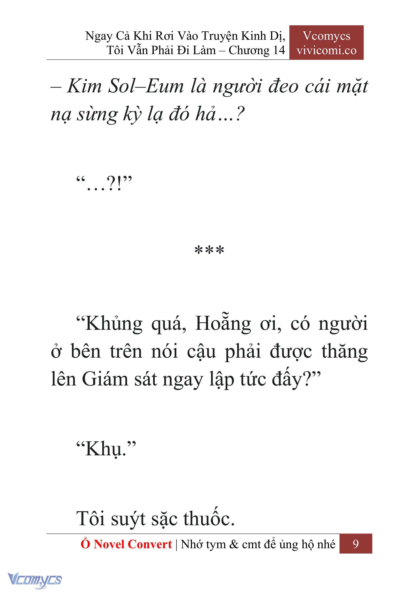 [Novel] Ngay Cả Khi Rơi Vào Truyện Kinh Dị, Tôi Vẫn Phải Đi Làm Chapter 14 - Trang 12