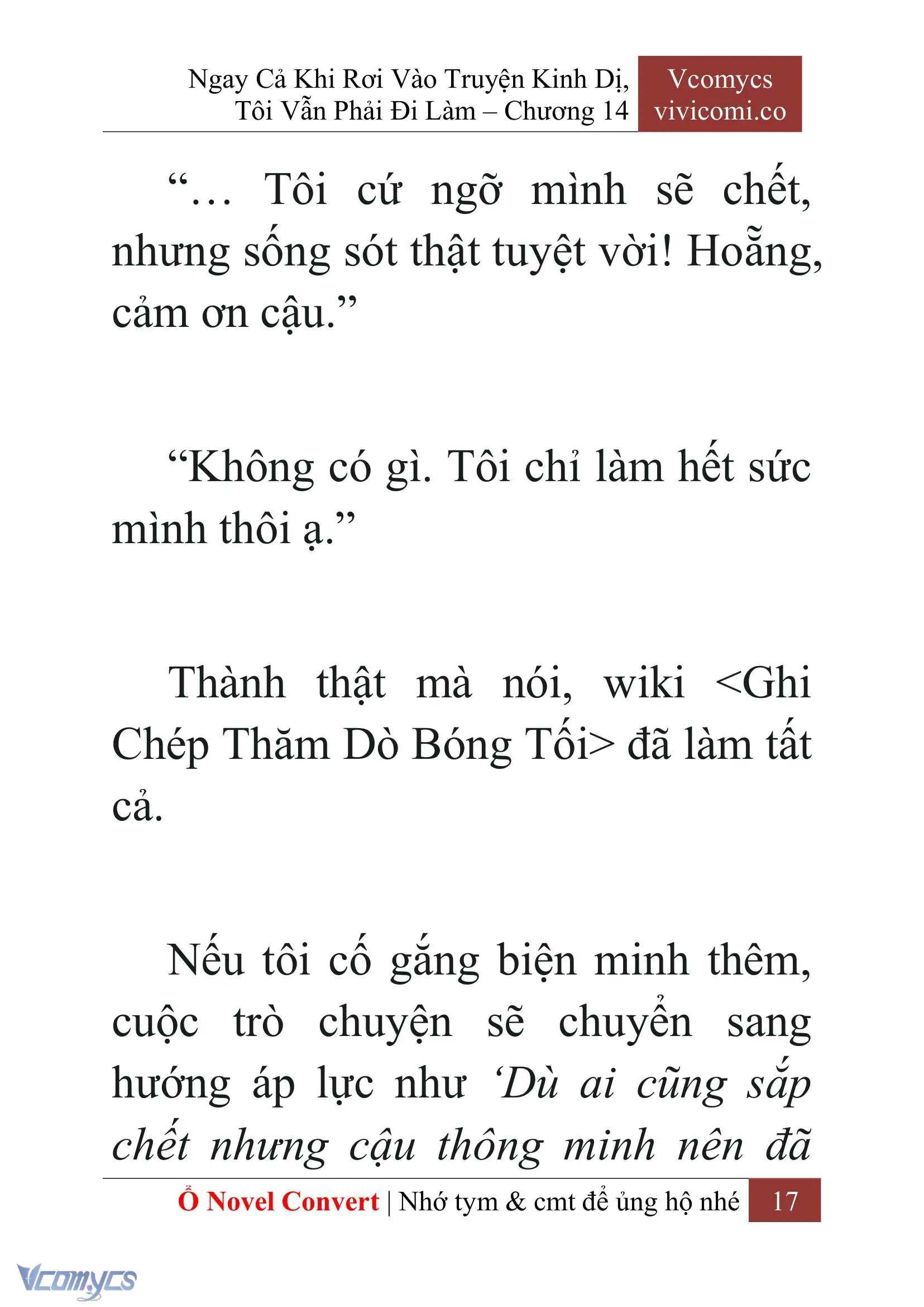 [Novel] Ngay Cả Khi Rơi Vào Truyện Kinh Dị, Tôi Vẫn Phải Đi Làm Chapter 14 - Trang 20