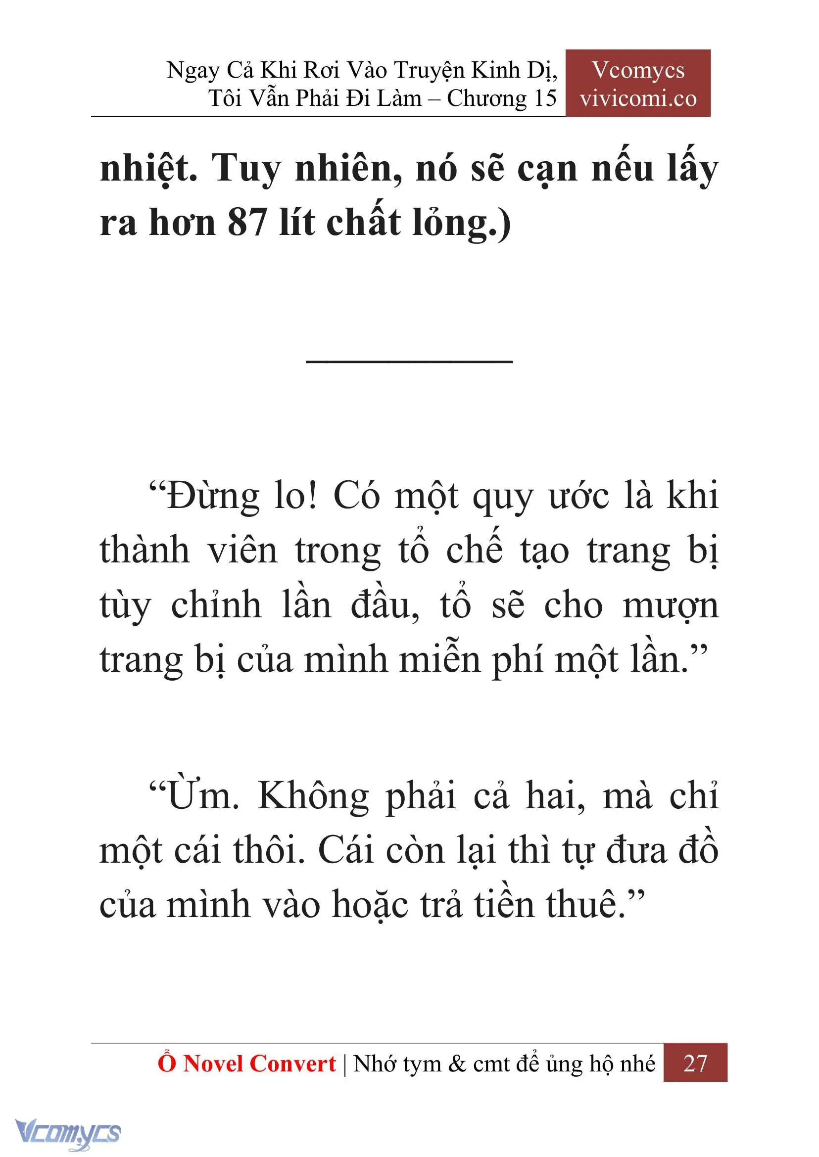 [Novel] Ngay Cả Khi Rơi Vào Truyện Kinh Dị, Tôi Vẫn Phải Đi Làm Chapter 15 - Trang 30