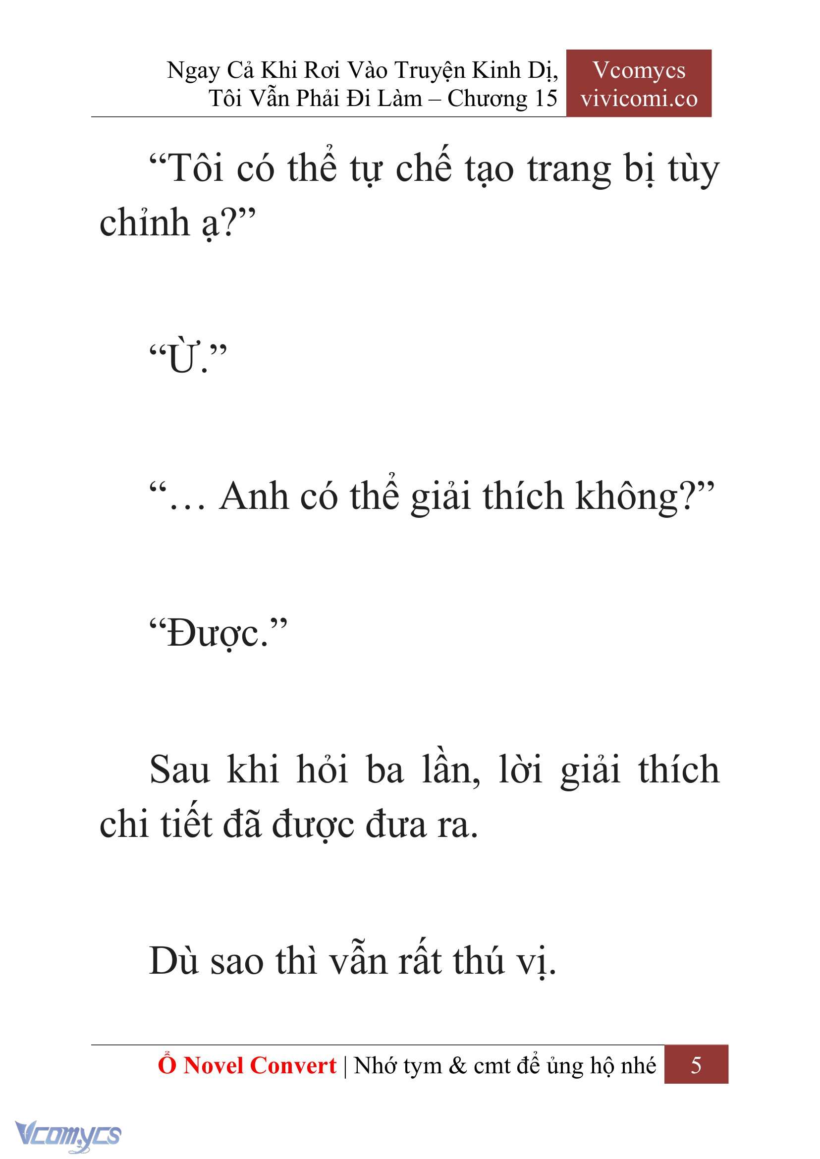 [Novel] Ngay Cả Khi Rơi Vào Truyện Kinh Dị, Tôi Vẫn Phải Đi Làm Chapter 15 - Trang 8