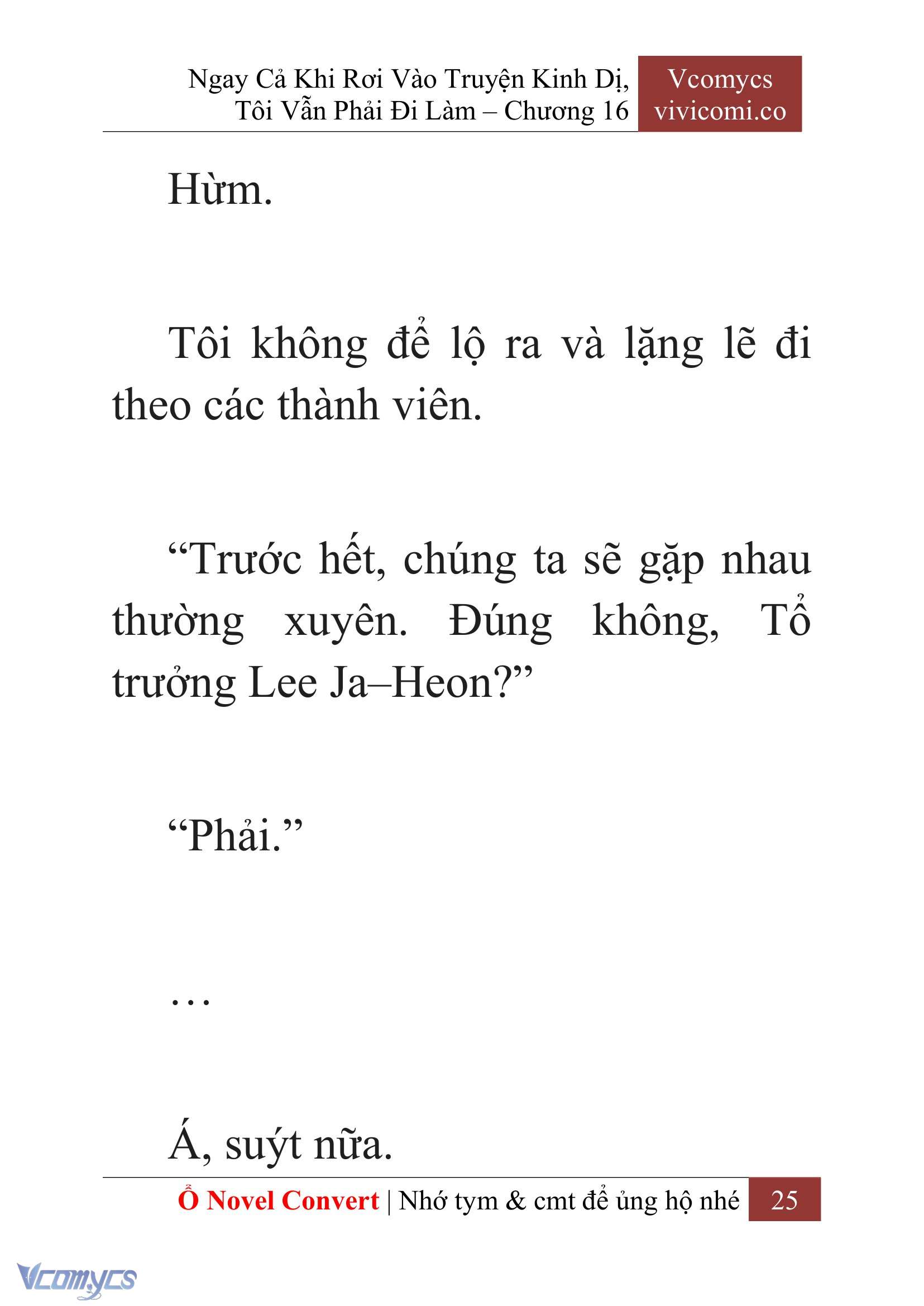[Novel] Ngay Cả Khi Rơi Vào Truyện Kinh Dị, Tôi Vẫn Phải Đi Làm Chapter 16 - Trang 28