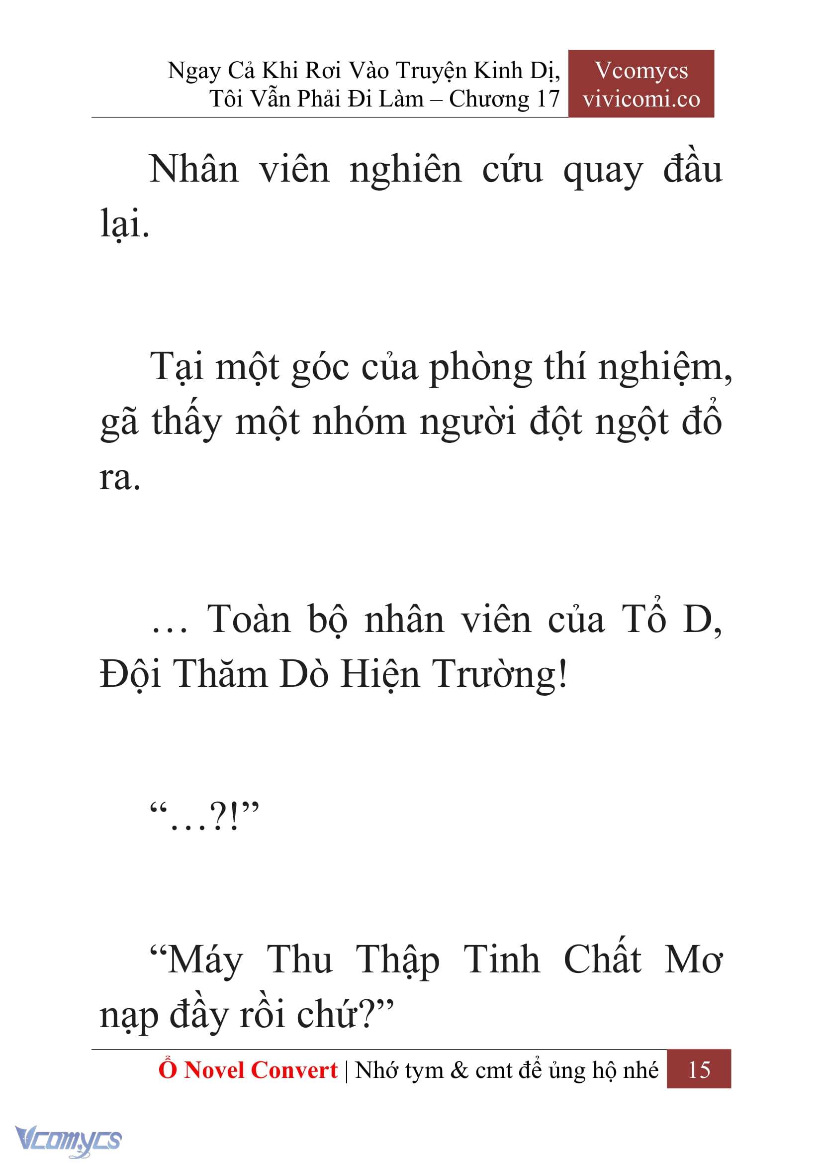 [Novel] Ngay Cả Khi Rơi Vào Truyện Kinh Dị, Tôi Vẫn Phải Đi Làm Chapter 17 - Trang 18