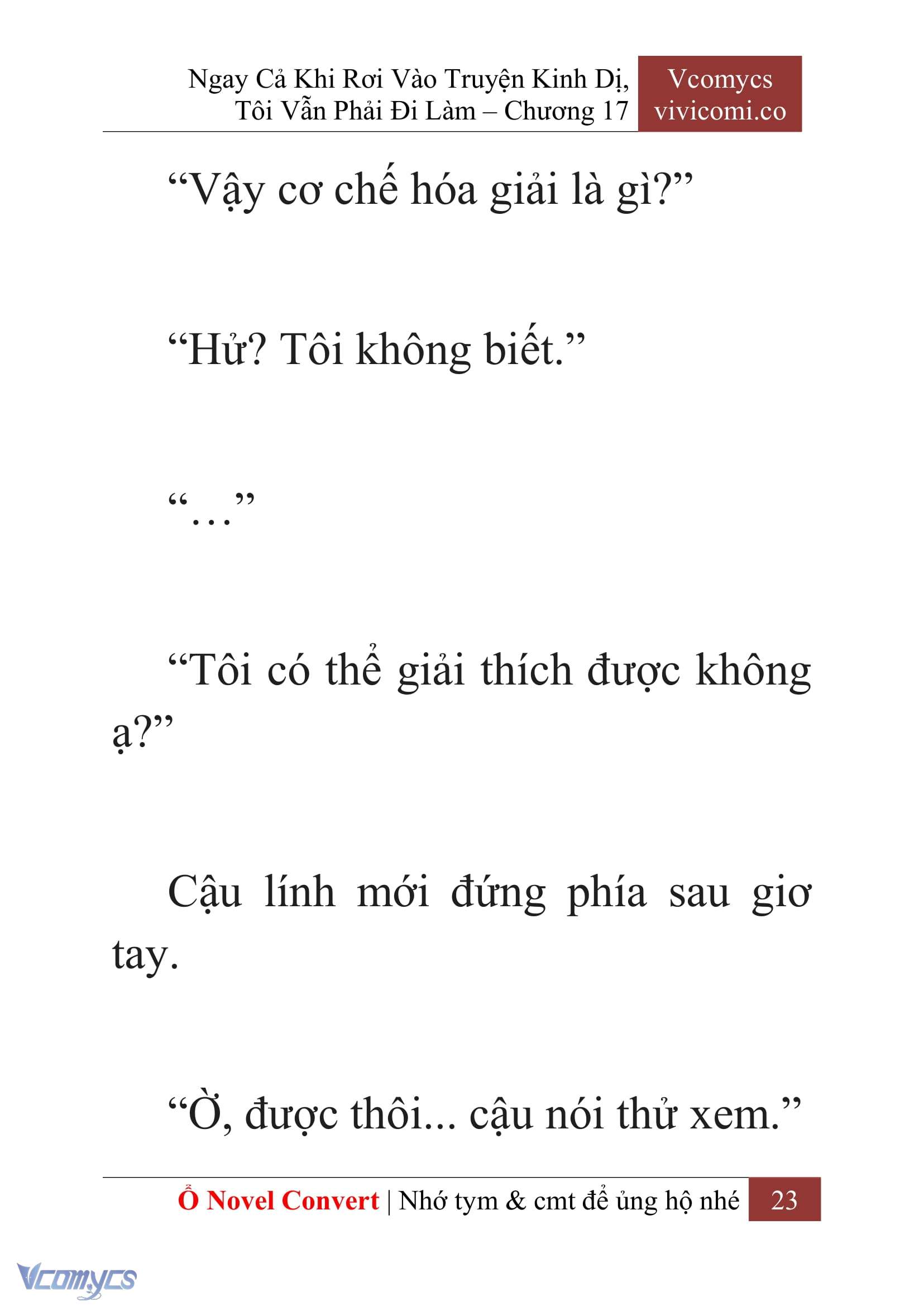 [Novel] Ngay Cả Khi Rơi Vào Truyện Kinh Dị, Tôi Vẫn Phải Đi Làm Chapter 17 - Trang 26