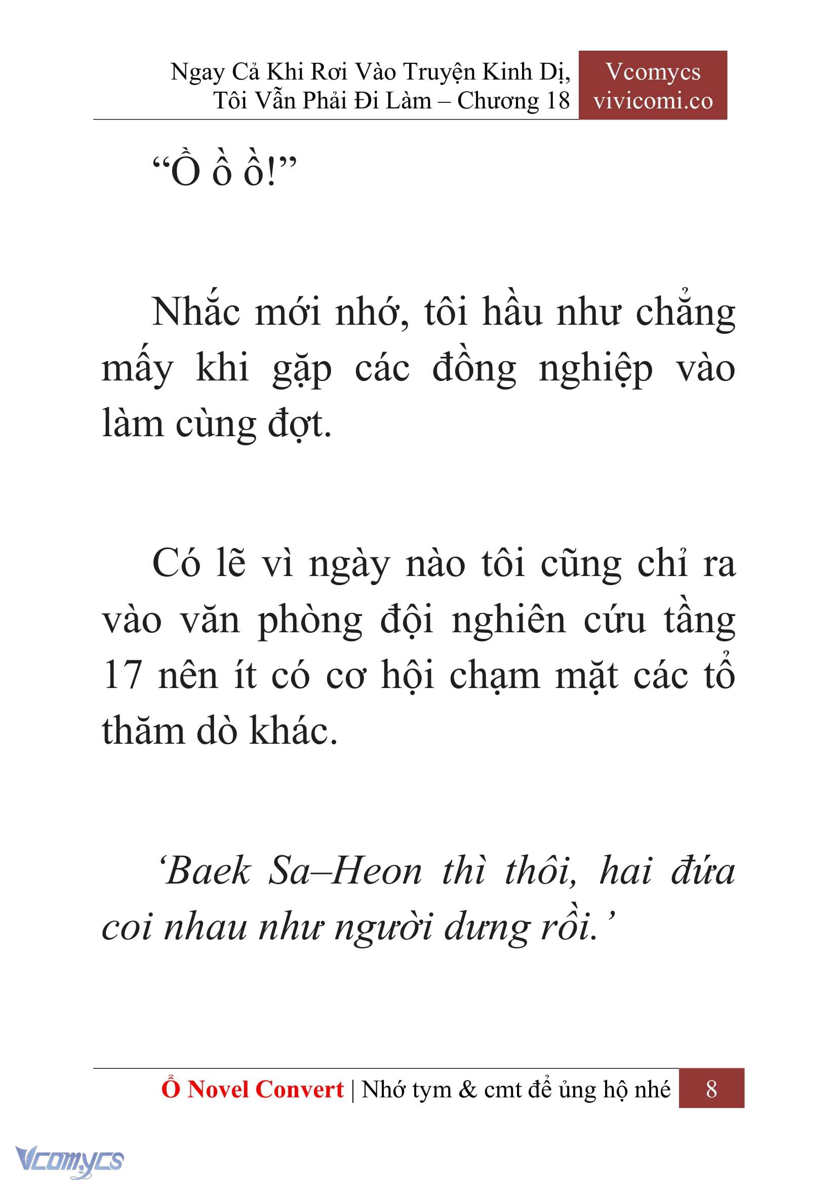 [Novel] Ngay Cả Khi Rơi Vào Truyện Kinh Dị, Tôi Vẫn Phải Đi Làm Chapter 18 - Trang 11