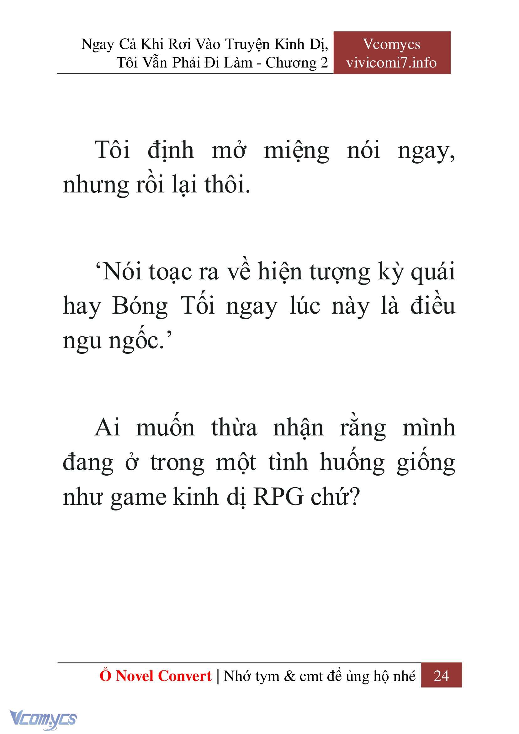 [Novel] Ngay Cả Khi Rơi Vào Truyện Kinh Dị, Tôi Vẫn Phải Đi Làm Chapter 2 - Trang 26