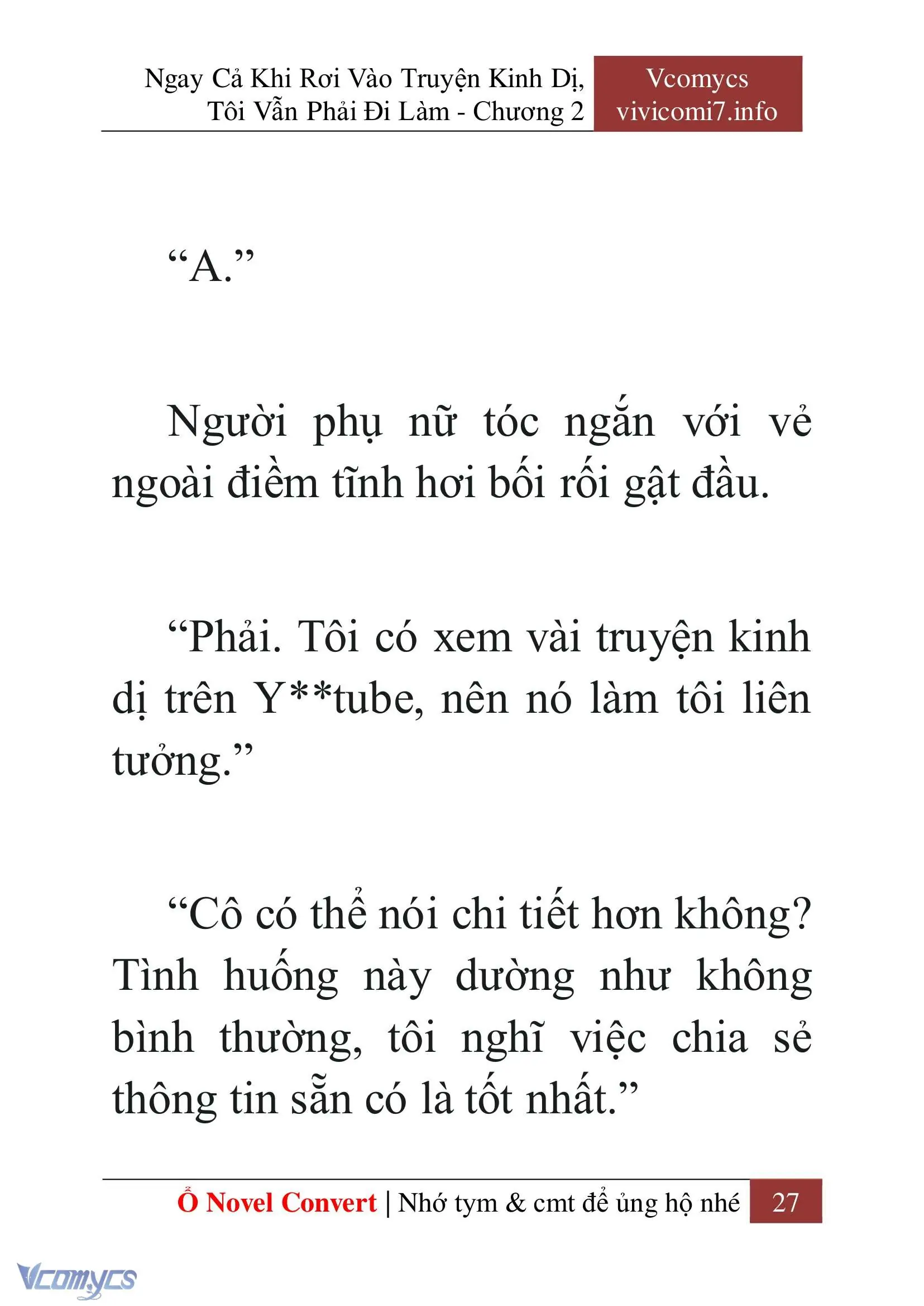 [Novel] Ngay Cả Khi Rơi Vào Truyện Kinh Dị, Tôi Vẫn Phải Đi Làm Chapter 2 - Trang 29