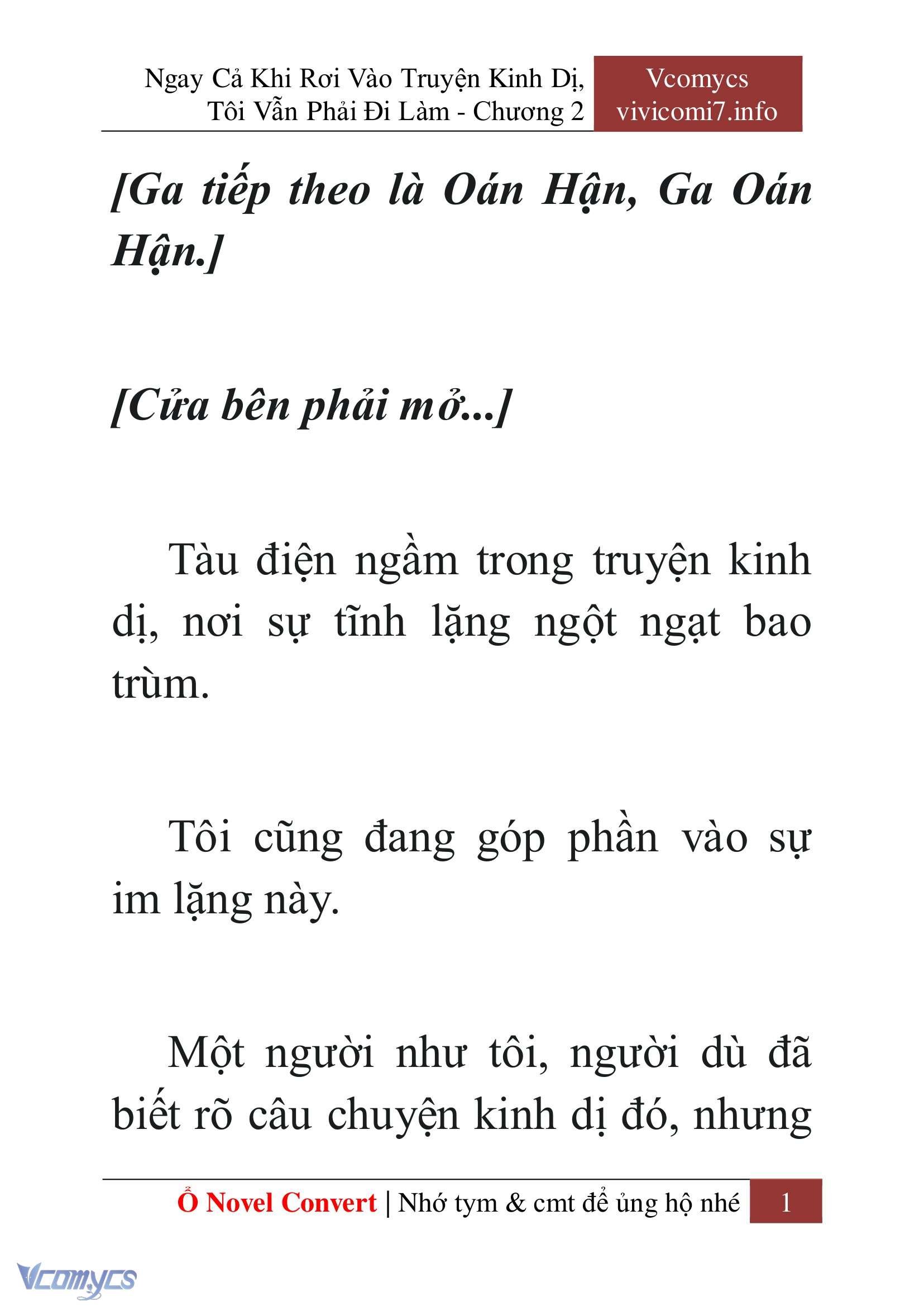 [Novel] Ngay Cả Khi Rơi Vào Truyện Kinh Dị, Tôi Vẫn Phải Đi Làm Chapter 2 - Trang 3