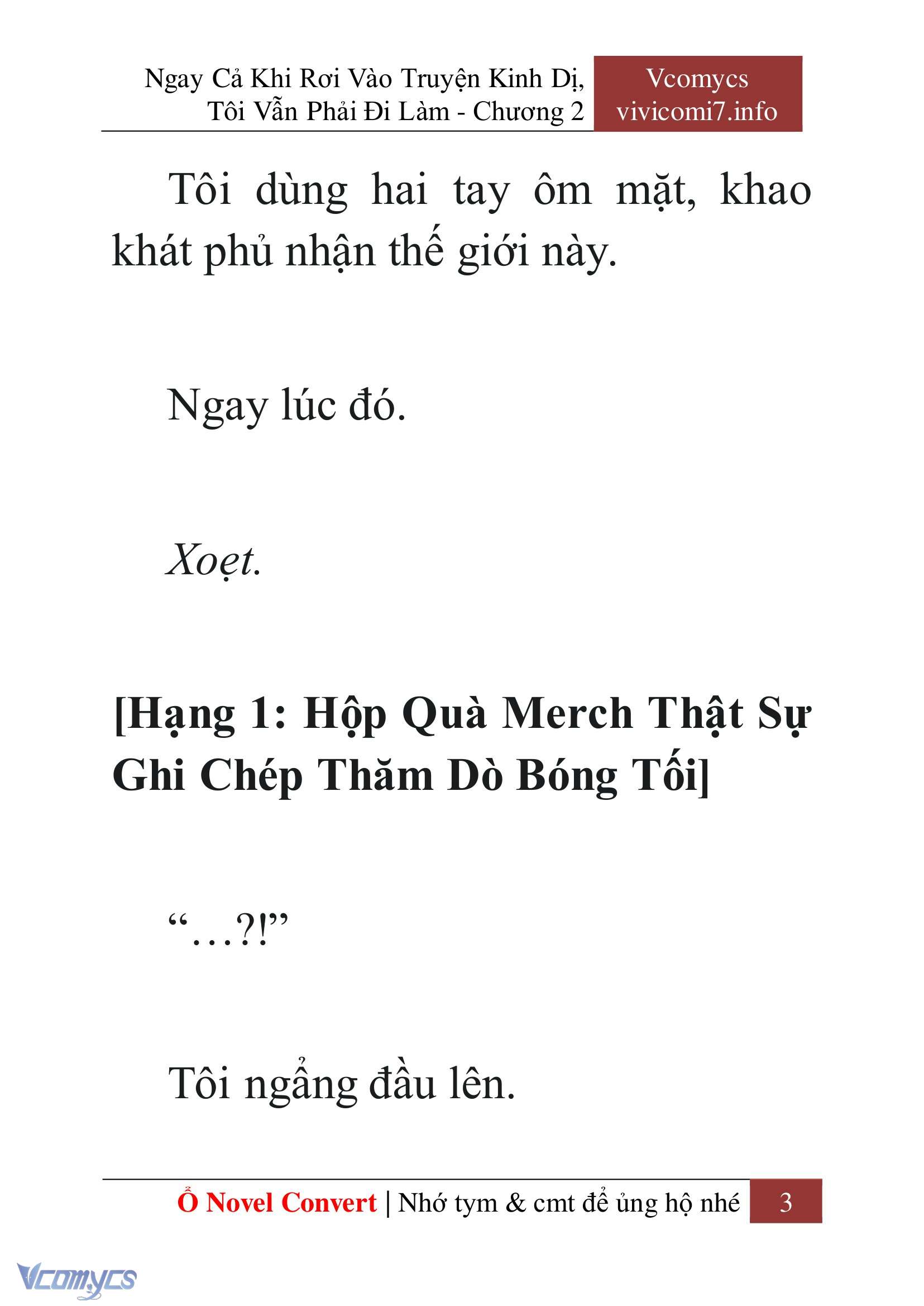 [Novel] Ngay Cả Khi Rơi Vào Truyện Kinh Dị, Tôi Vẫn Phải Đi Làm Chapter 2 - Trang 5