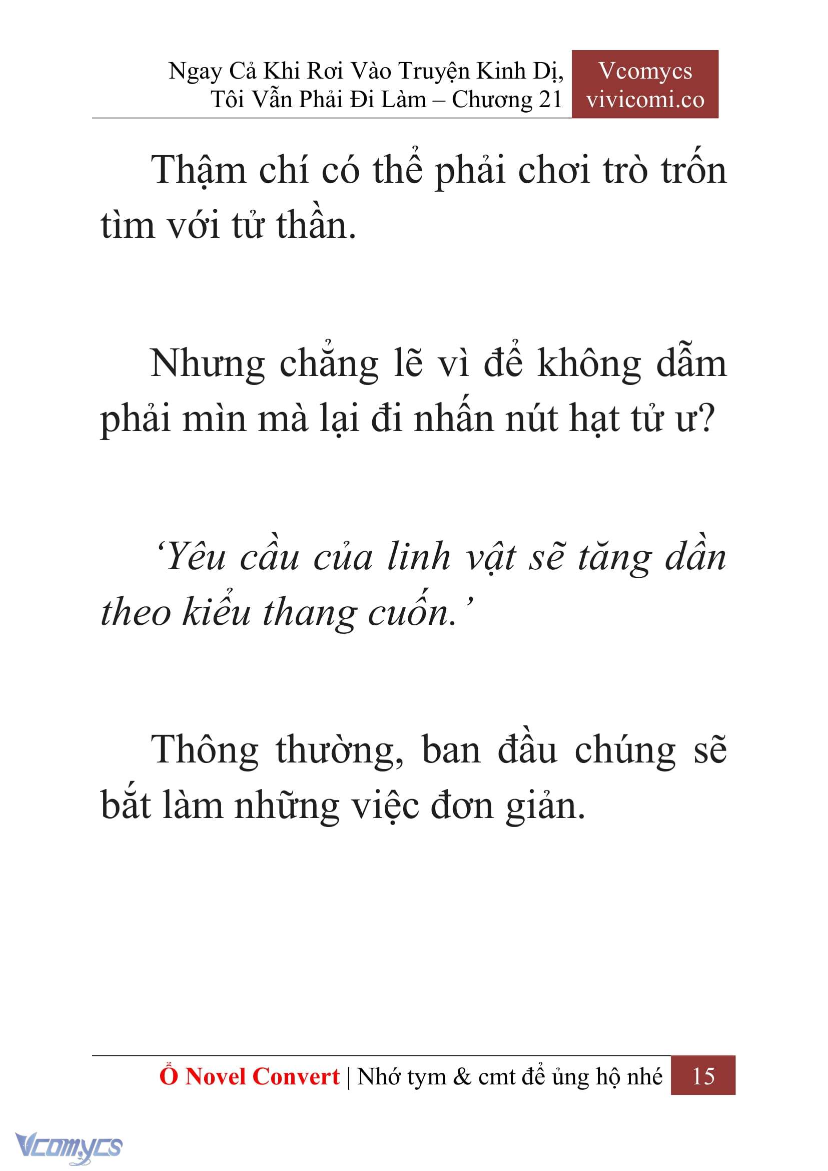 [Novel] Ngay Cả Khi Rơi Vào Truyện Kinh Dị, Tôi Vẫn Phải Đi Làm Chapter 21 - Trang 18